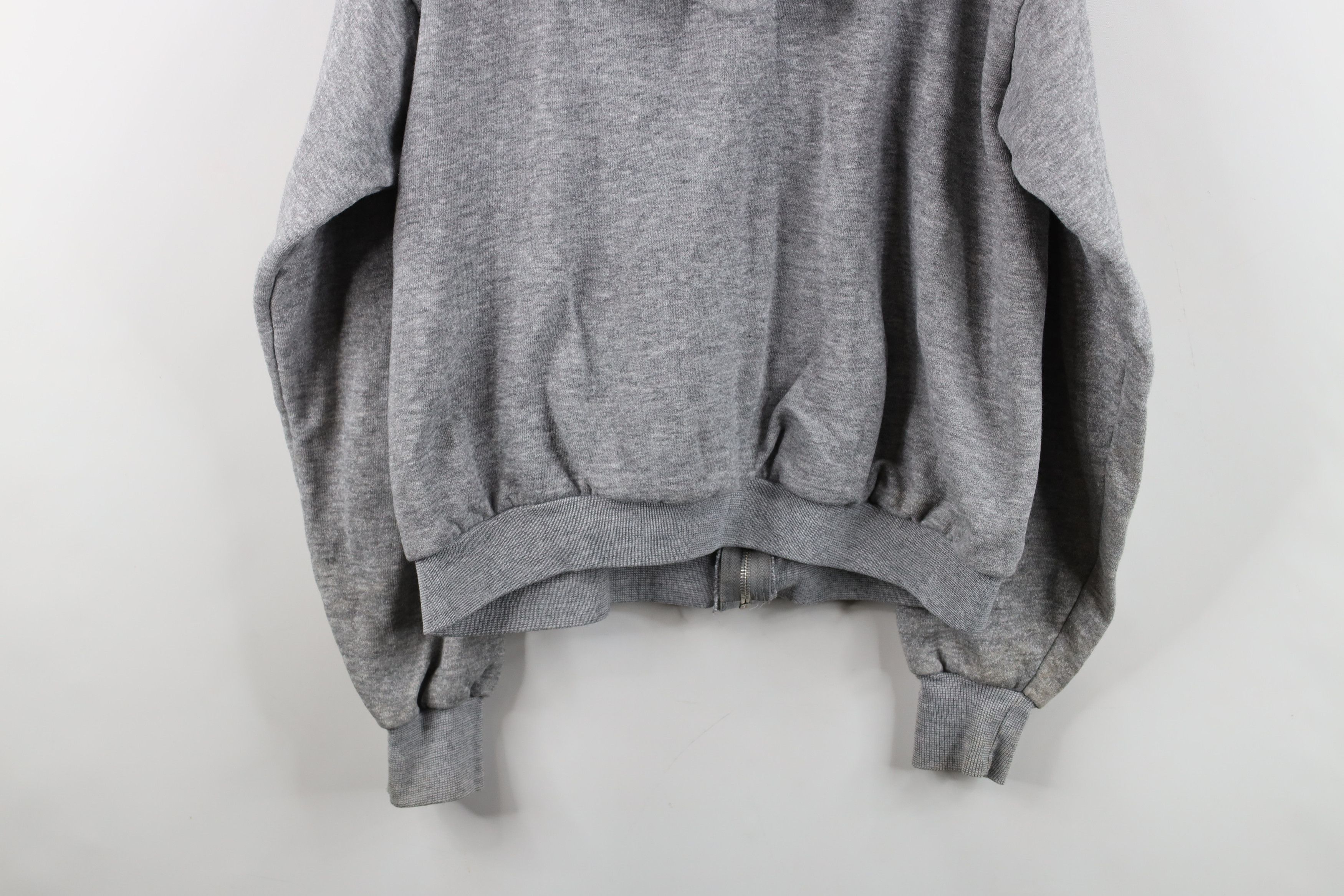 Vintage Vintage 70s Streetwear Thermal Lined Zip Hoodie Gray USA Size US XL / EU 56 / 4 - 16 Thumbnail