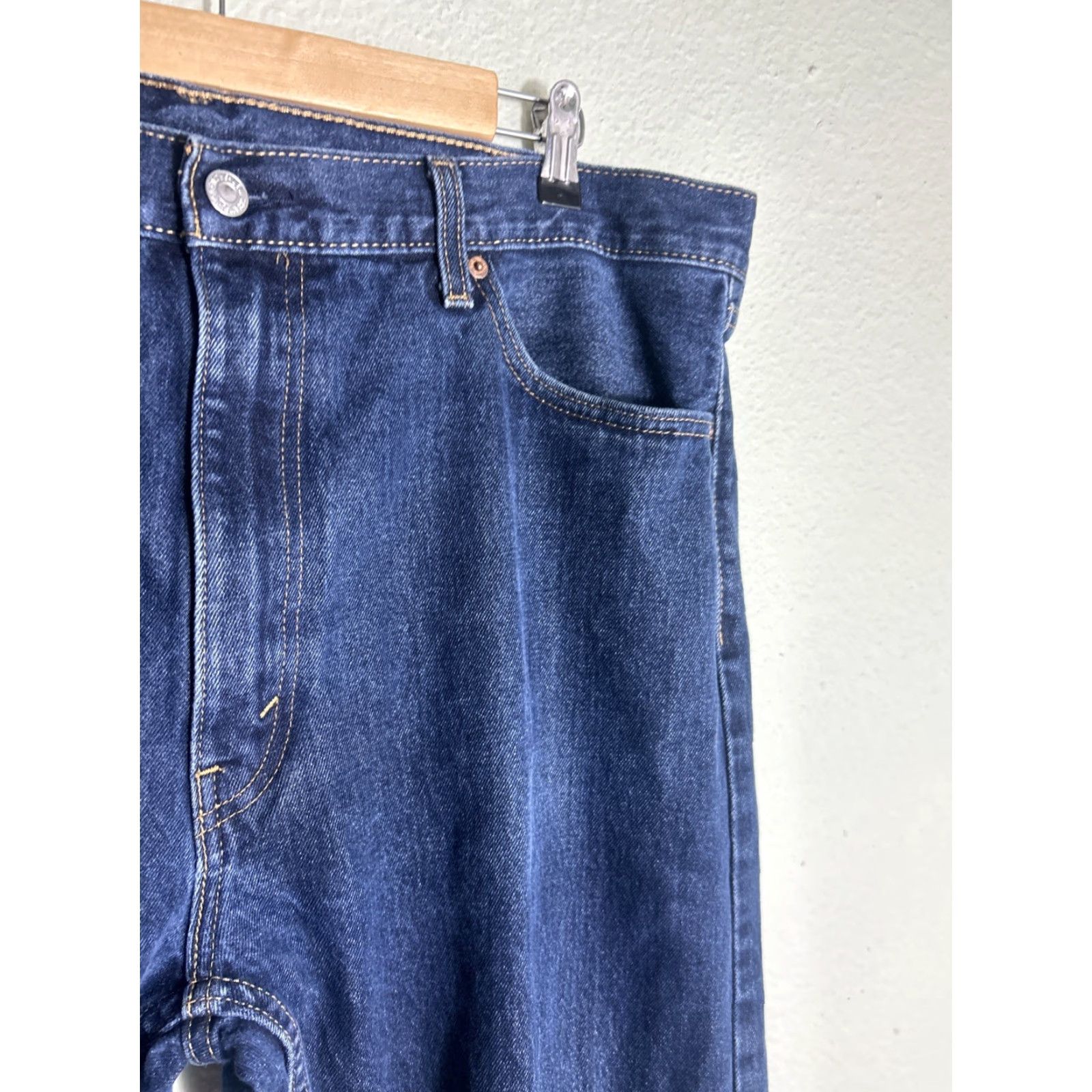 Levi's Levi's 505 Jeans Dark Wash Blue 40x30 Straight Mens Regular Size 40 Inseam 30 Color Blue Area Jeans Size US 40 / EU 56 - 5 Thumbnail