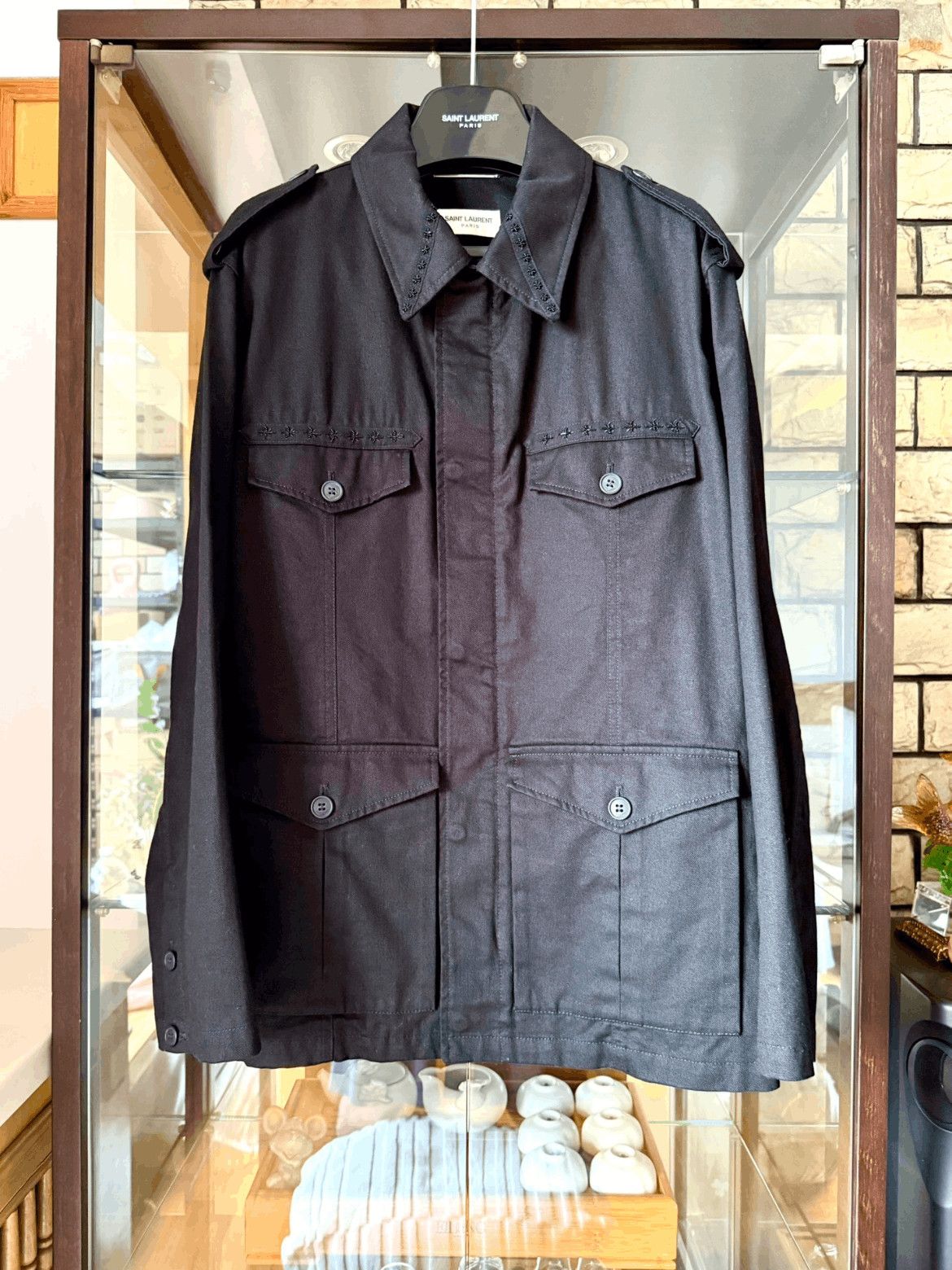 Sz 50 Saint Laurent Paris 20SS Runway Hunting Jacket