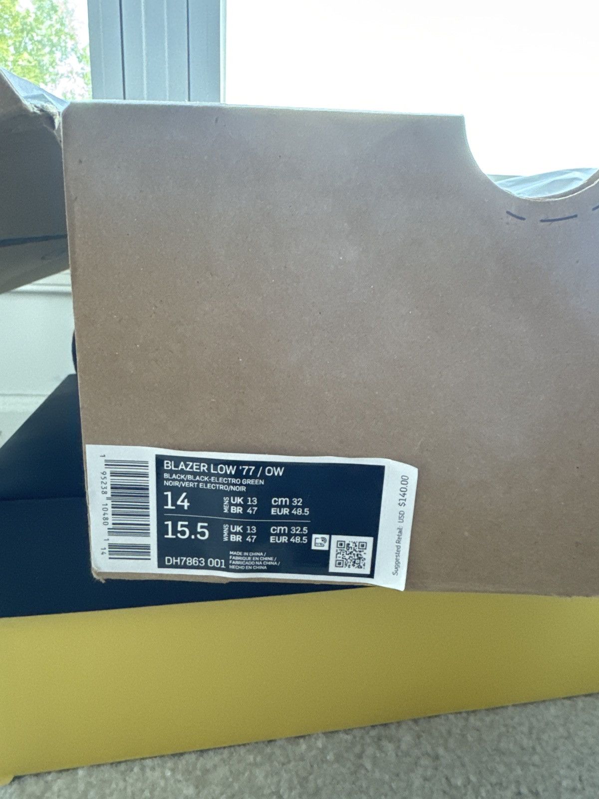Nike × Off-White Off White x Blazer Low Black Electro Green Size US 14 / EU 47 - 6 Thumbnail