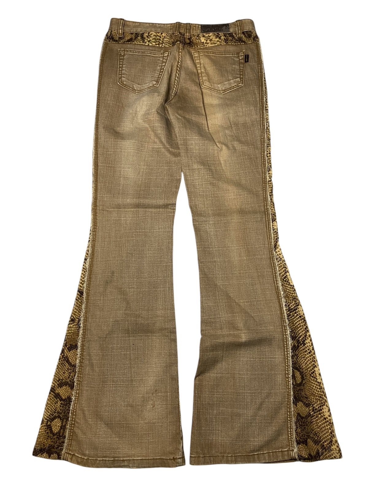 If Six Was Nine 2000's CFLine Flared Snake Pattern Bootcut Pants Size US 28 / EU 44 - 2 Thumbnail