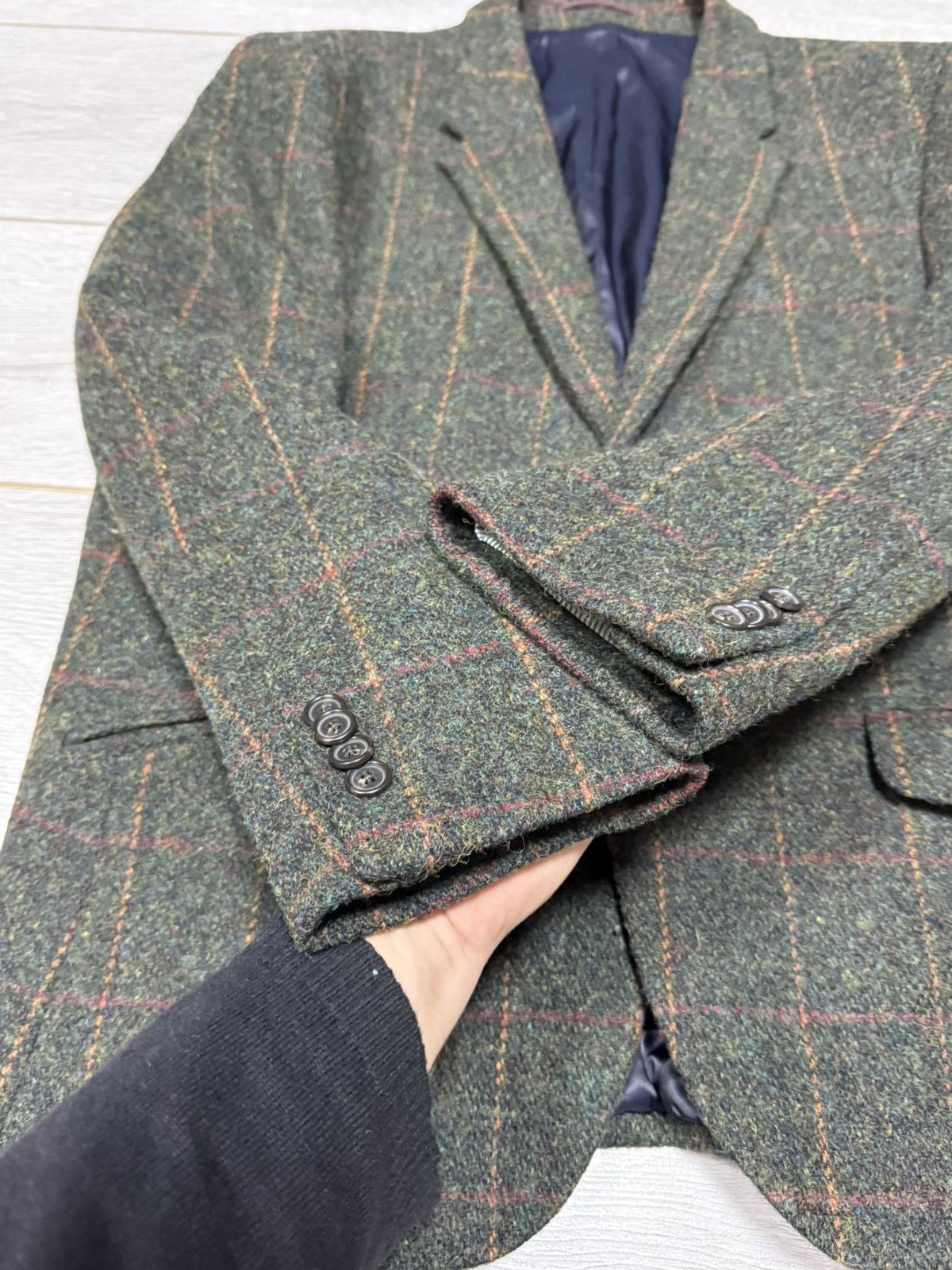 Harris Tweed Harris Tweed wool M&S vintage woven blazer tuxedo 2 buttons Size US M / EU 48-50 / 2 - 10 Thumbnail