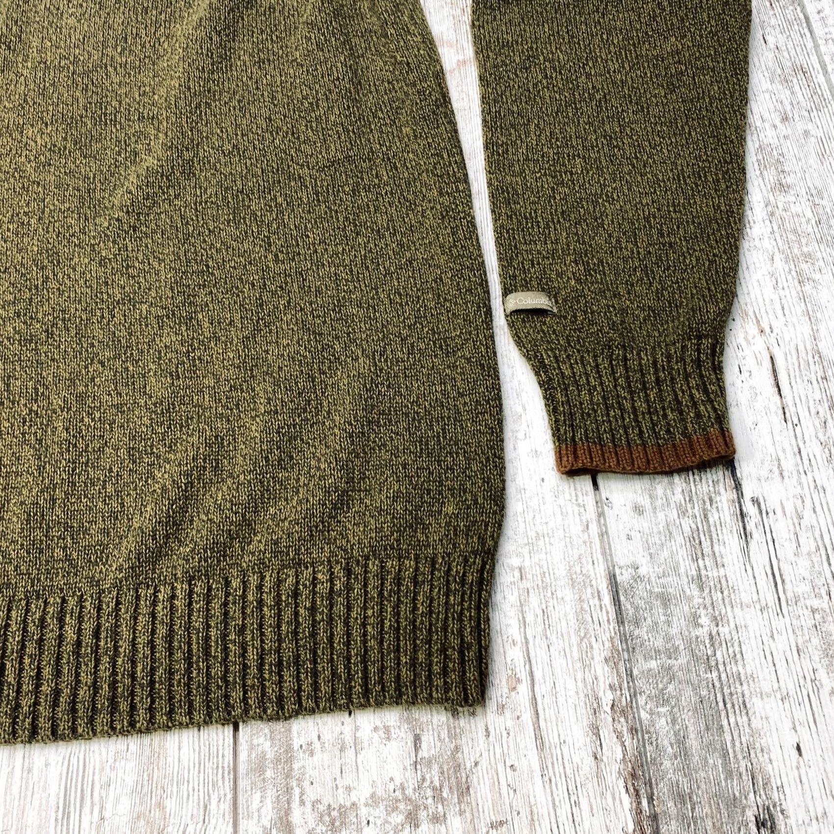 Vintage Columbia Knit Sweater Mens Medium Green 1/4 Zip Mock Neck Heavyweight 7522 Size US M / EU 48-50 / 2 - 4 Thumbnail