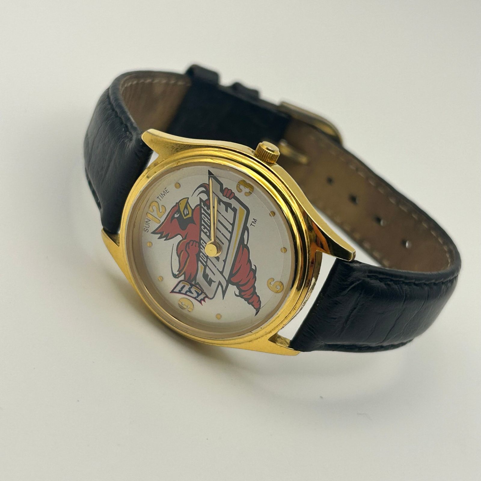 Other ISU Gold Tone Black Leather Women’s Watch New Battery Size ONE SIZE - 4 Thumbnail