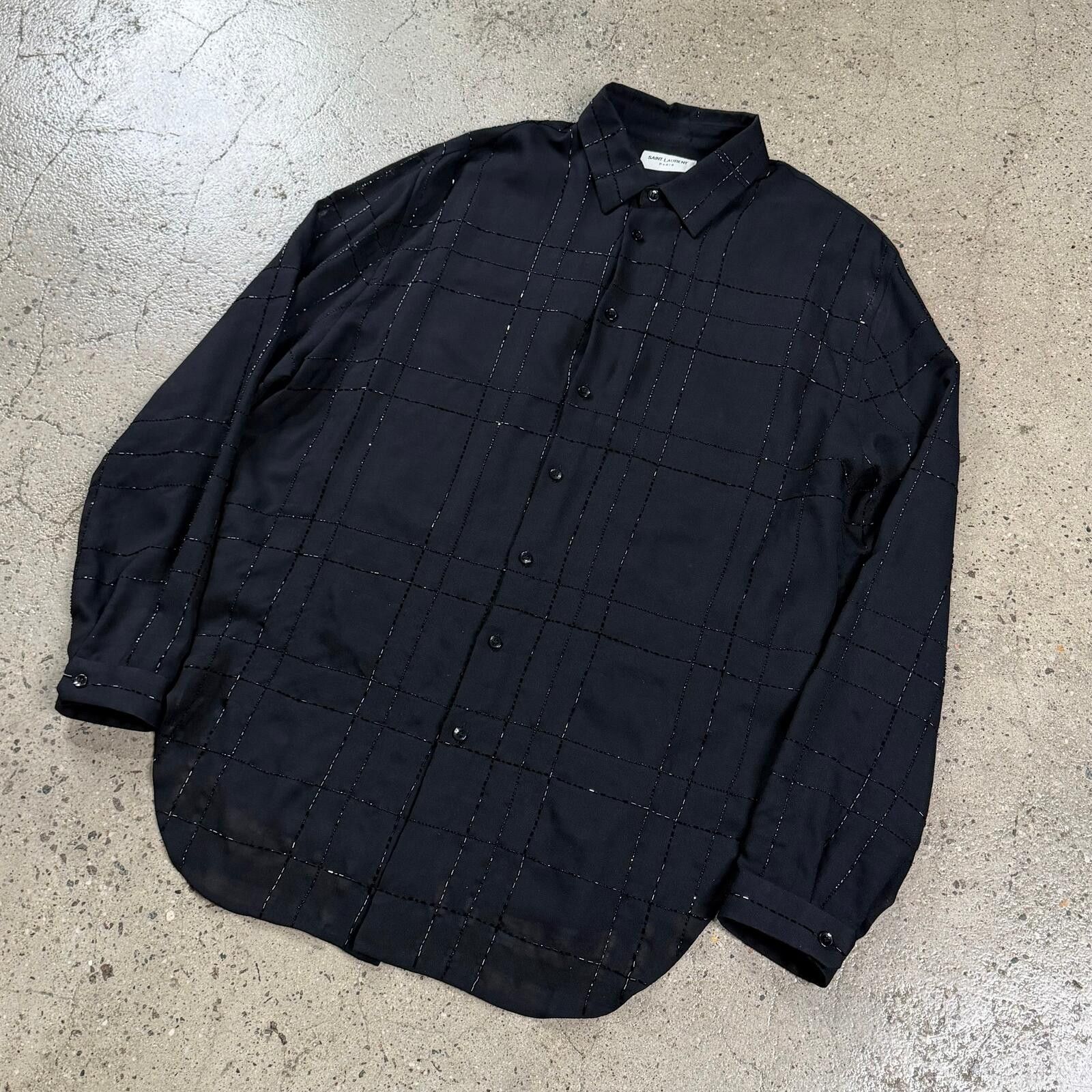 Saint Laurent Paris Saint Laurent Beaded Button Up Shirt Size L / US 10 / IT 46 - 3 Thumbnail