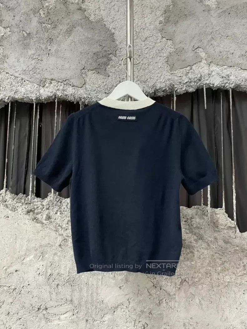 Miu Miu Miu Miu 42 Sweater short sleeve Size L / US 10 / IT 46 - 2 Thumbnail
