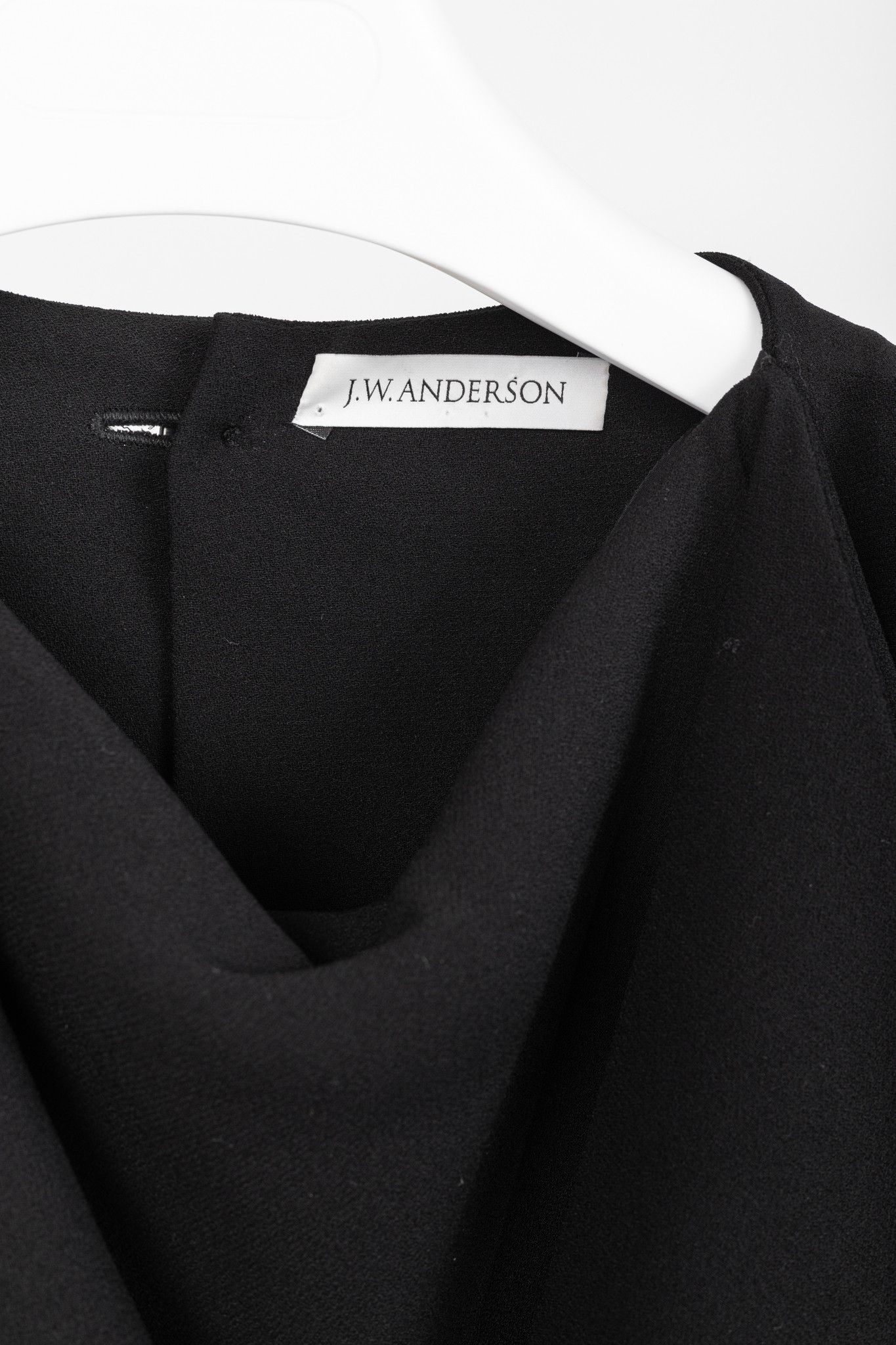 JW Anderson J.W. Anderson Black Crepe Draped-Neck Long-Sleeve Blouse Size L / US 10 / IT 46 - 4 Thumbnail