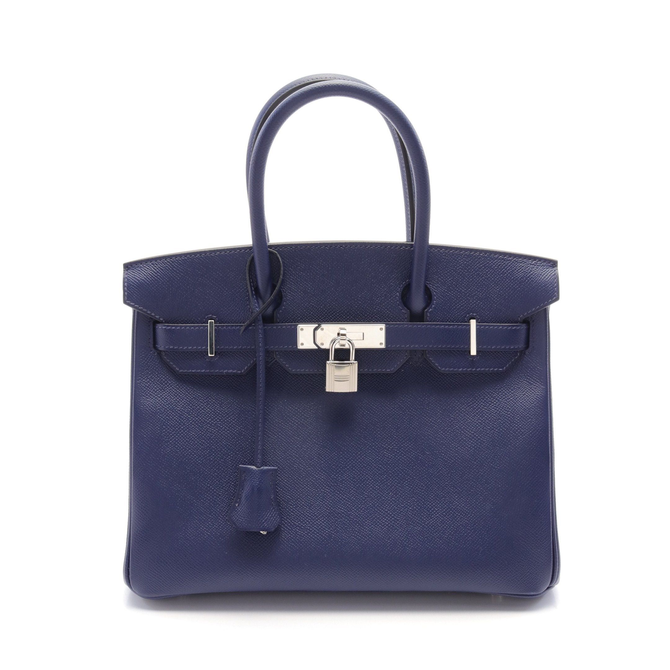 Hermes Hermes Birkin 30 Blue Navy Handbag Veau Epsom Silver Hardware X Stamp Size ONE SIZE - 1 Thumbnail