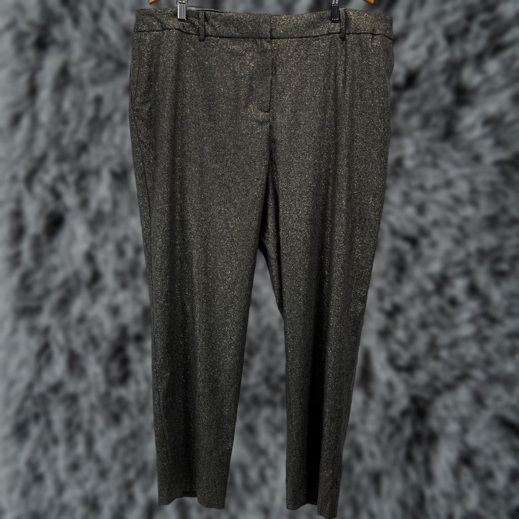 Talbots VINTAGE Talbots Women's Dress Pants 22W Plus High Waist Straight Wool Blend Gray/Gold Size 40" / US 18 - 1 Thumbnail
