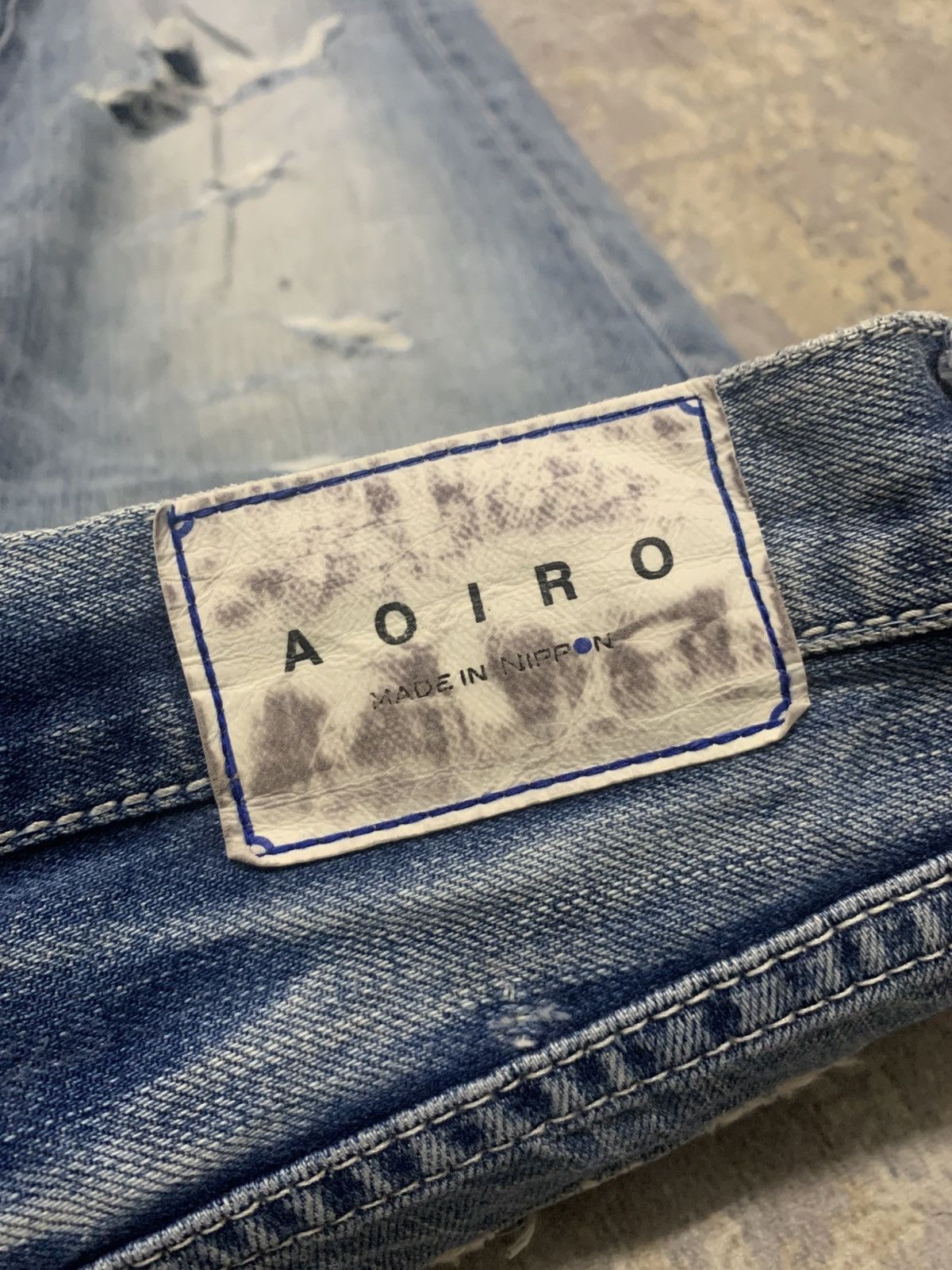 Japanese Brand AOIRO Japanese Distressed Denim Size US 32 / EU 48 - 13 Thumbnail