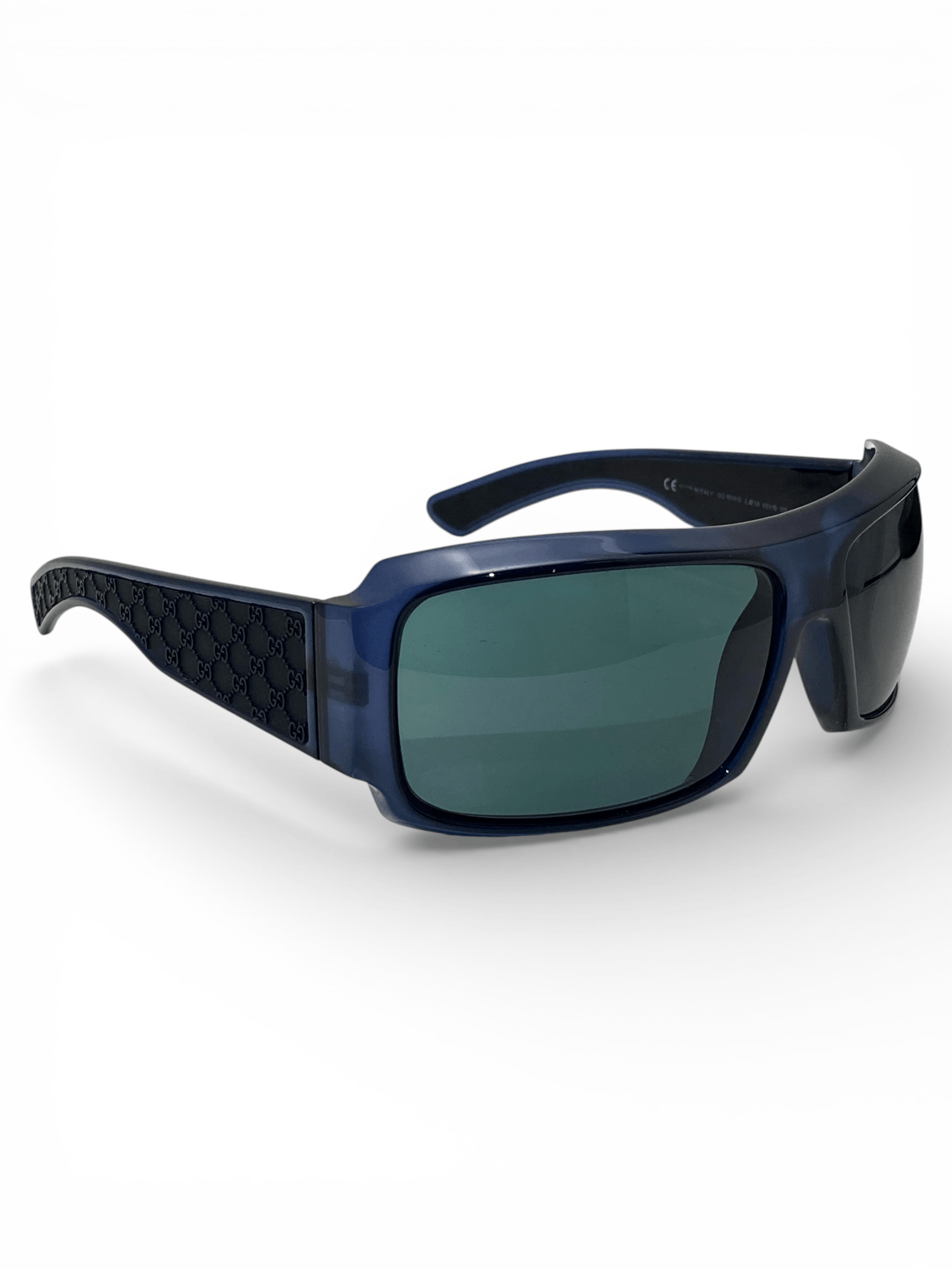 Gucci GG Logo Monogram Chunky Wrap Square Sunglasses Y2K