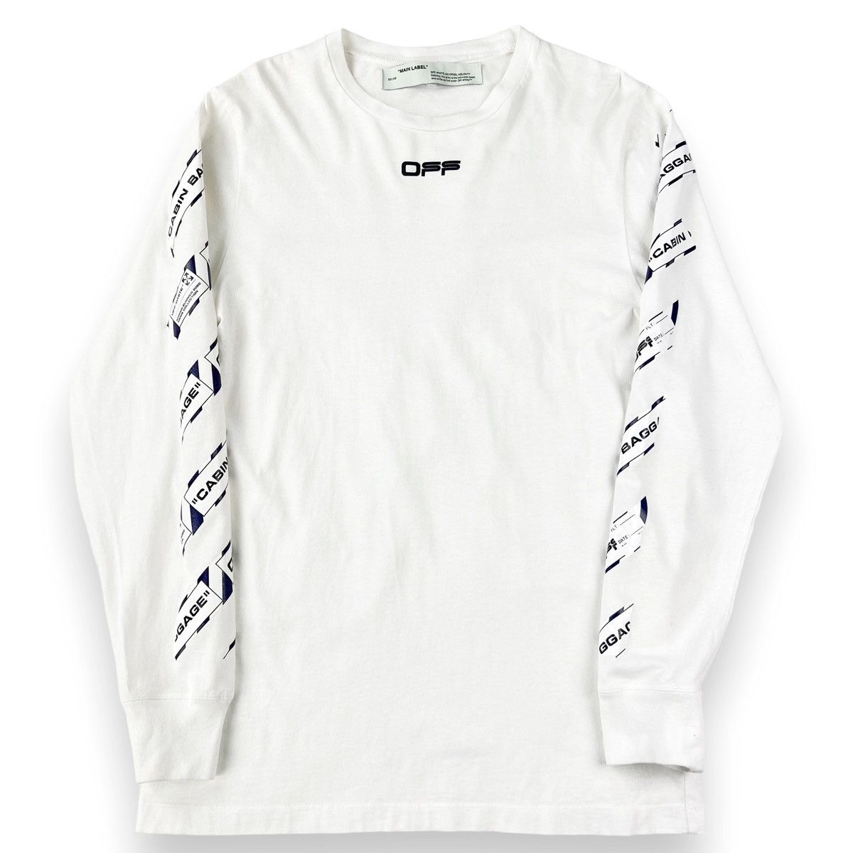 Off-White Airport Tape Arrows White Long Sleeve T Shirt