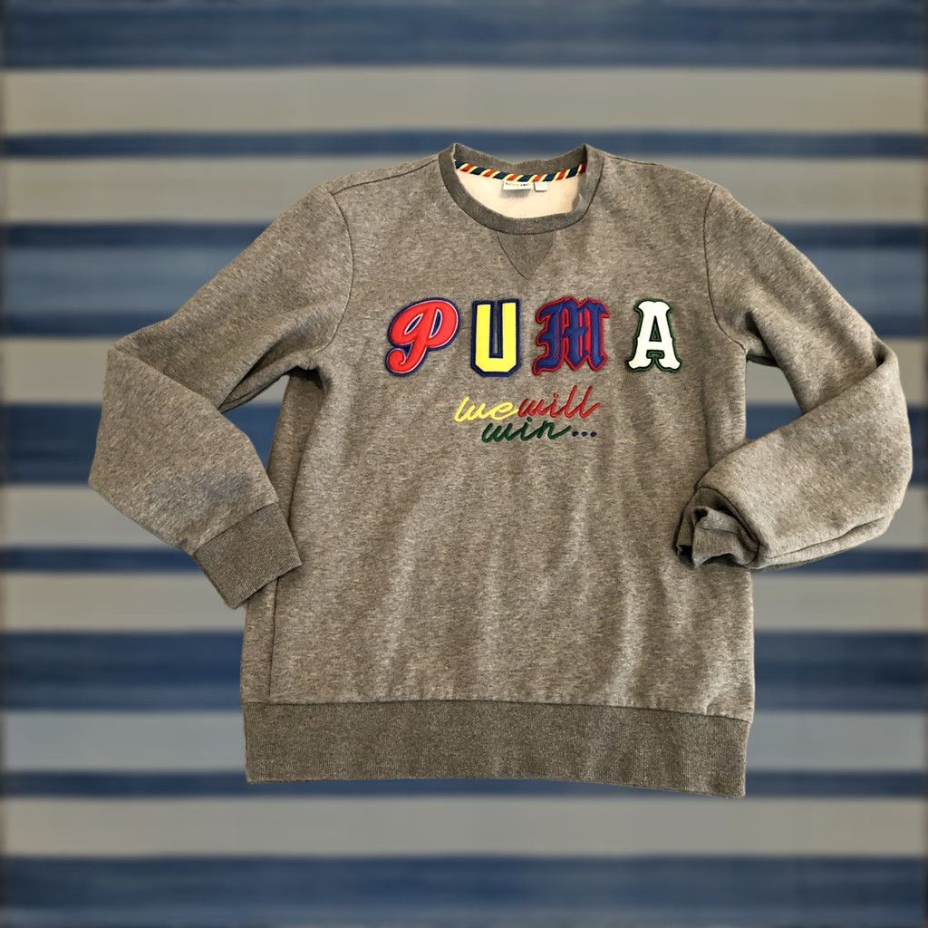 Puma PUMA Sweater Pullover We Will Win Mens Medium Gray Cotton Blend M Size US M / EU 48-50 / 2 - 1 Thumbnail