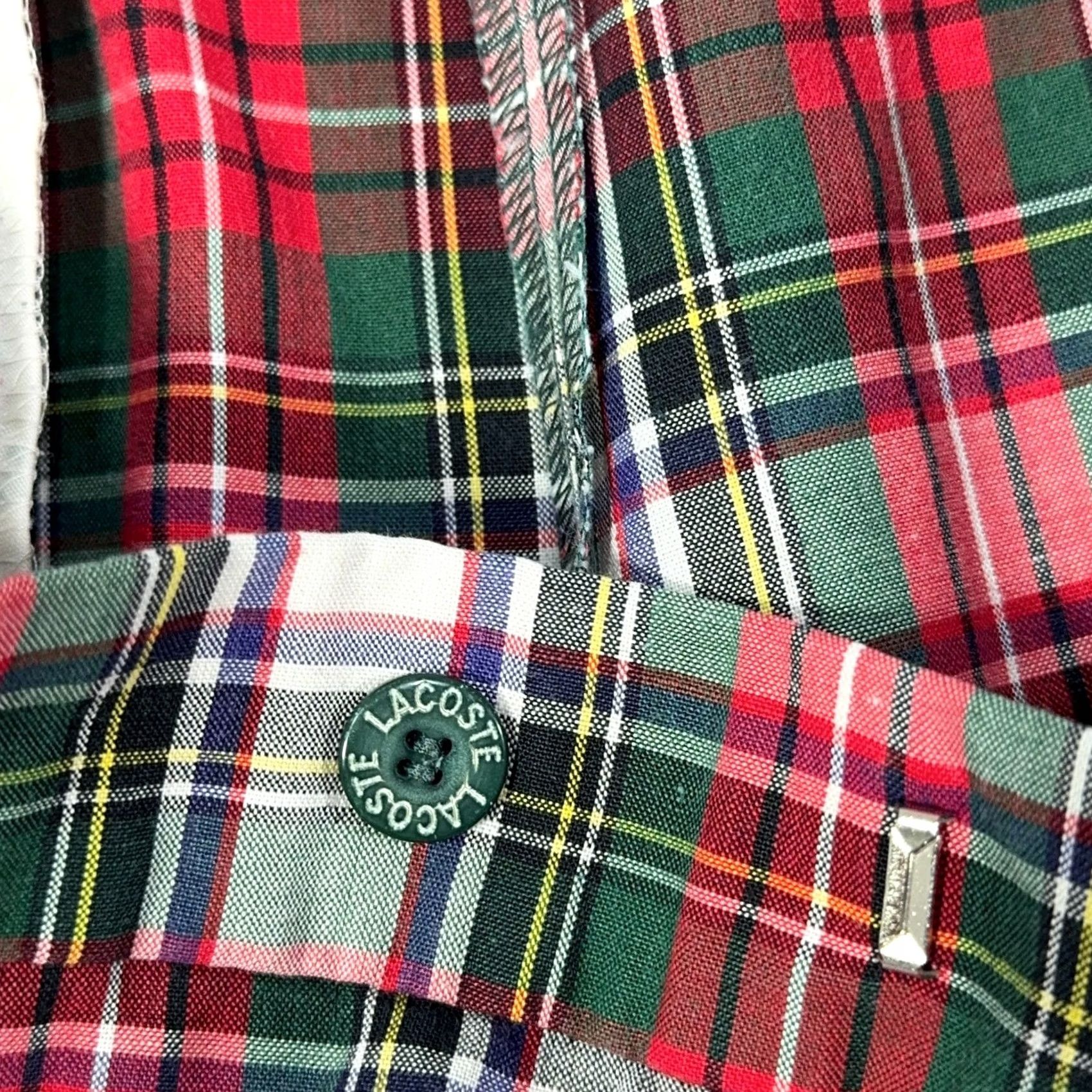 Lacoste VINTAGE Lacoste Pants 34 Mens 27 Inseam Pleated Tartan Red Green Cotton Polyester Dress Pants Made France Regular Fit 80s 90s Golf Money USA Size US 34 / EU 50 - 7 Thumbnail