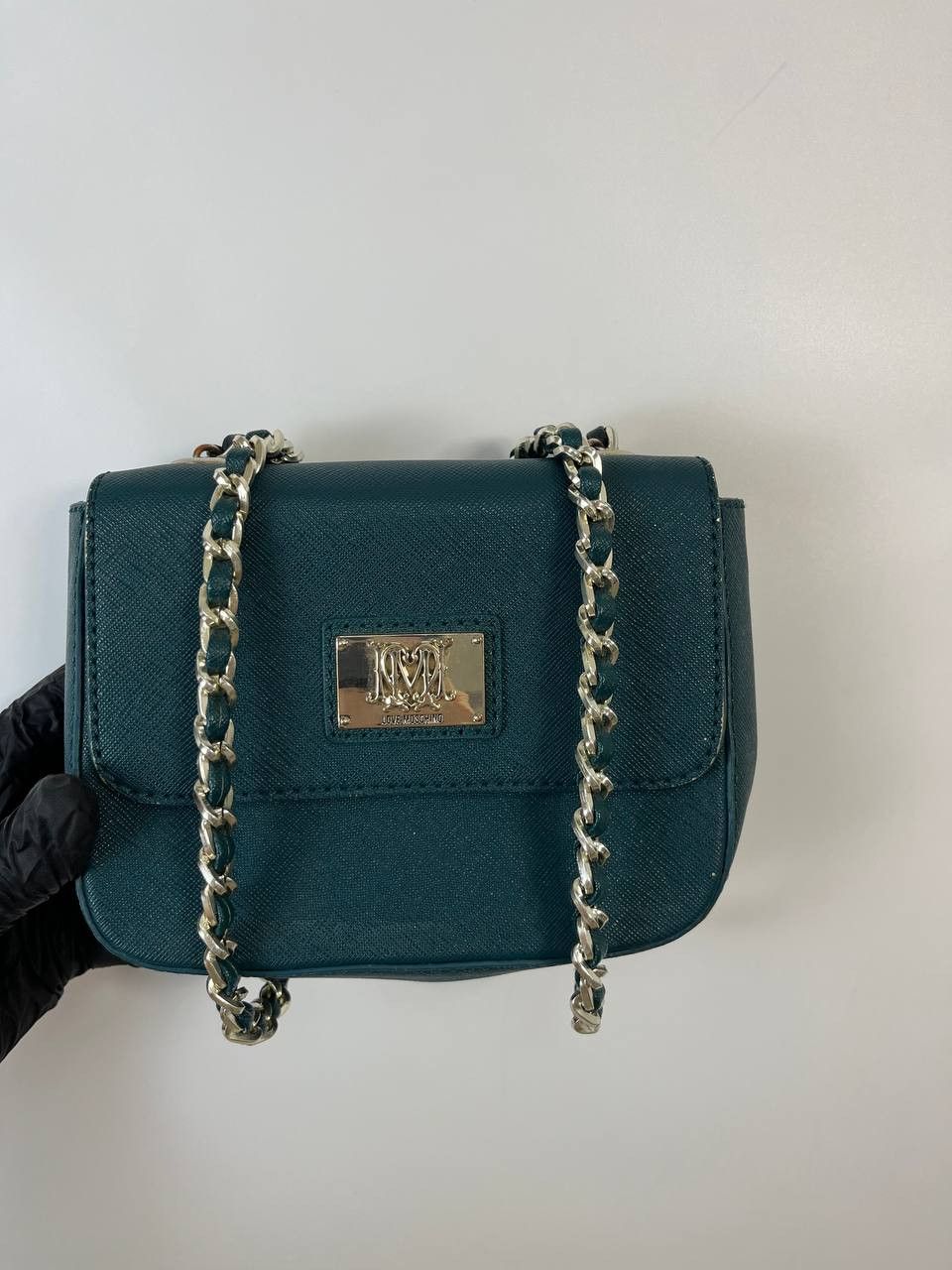 Moschino LOVE MOSCHINO CROSSBODY BAG GREEN SAFFIANO LEATHER CHAIN Size ONE SIZE - 3 Thumbnail