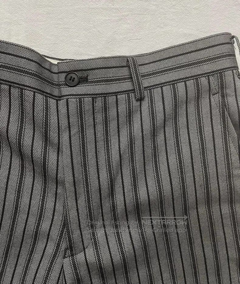 Comme des Garcons CdG Homme Plus Gray Striped Bermuda Shorts. Size US 26 / EU 42 - 2 Thumbnail