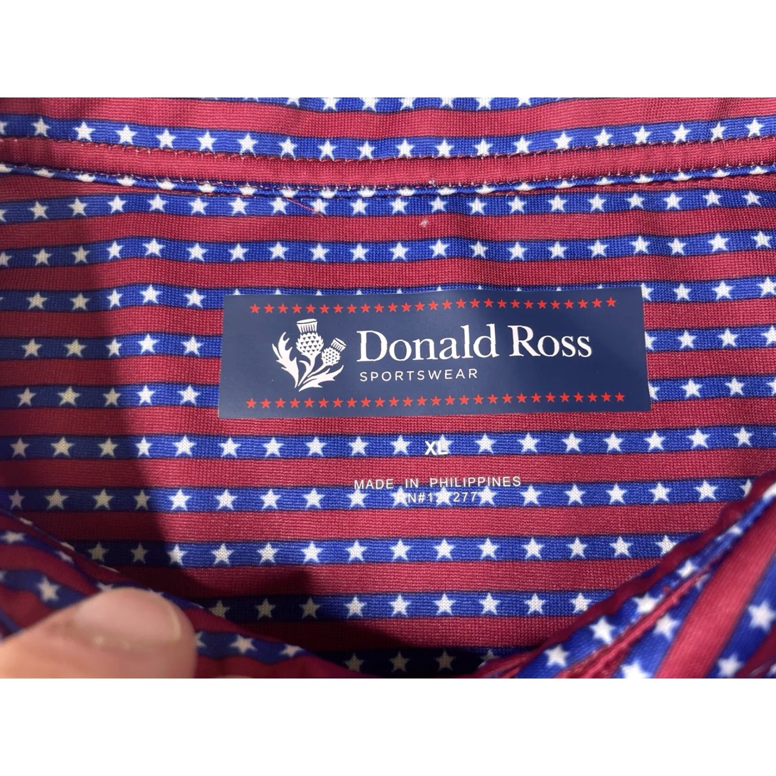 Vintage Donald Ross Sportswear Polo Shirt Mens XL Performance Stars Stripes Bridge Logo Size US XL / EU 56 / 4 - 3 Thumbnail