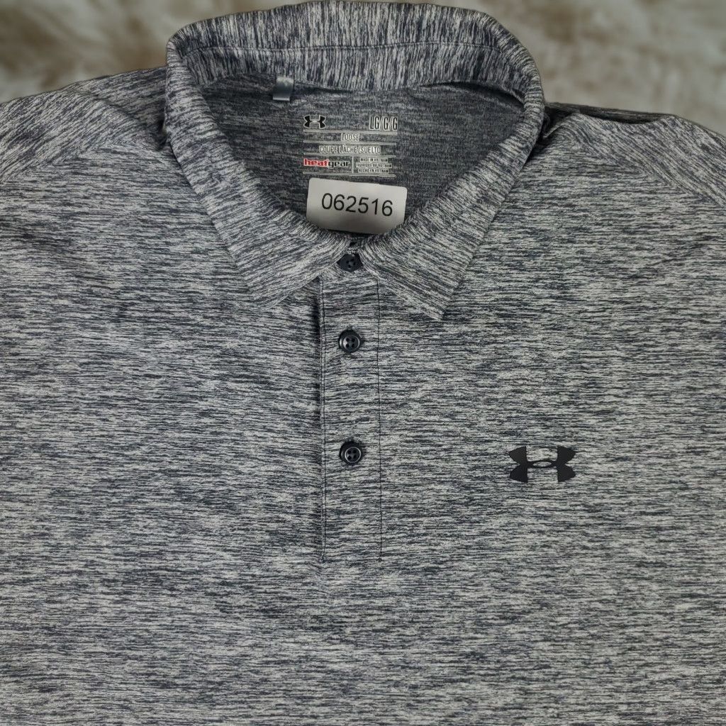 Under Armour Under Armour Polo Shirt Mens L Gray/Blue Golf Casual Short Sleeve Polo Size US L / EU 52-54 / 3 - 1 Thumbnail