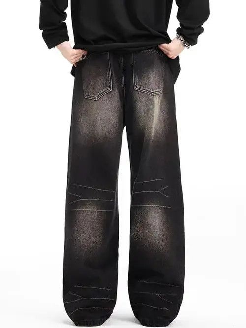 Jean Retro high street straight wide leg jeans Size US 34 / EU 50 - 5 Thumbnail