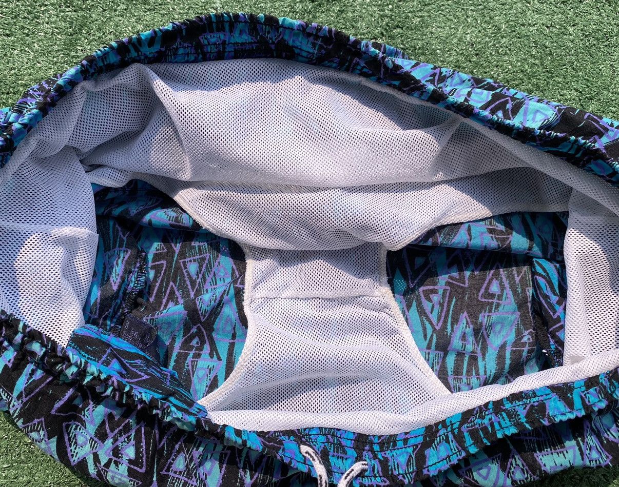 Bugle Boy VTG 90’s Navigata By Bugle Boy Patterned Lined Swim Shorts Size US 38 / EU 54 - 5 Thumbnail