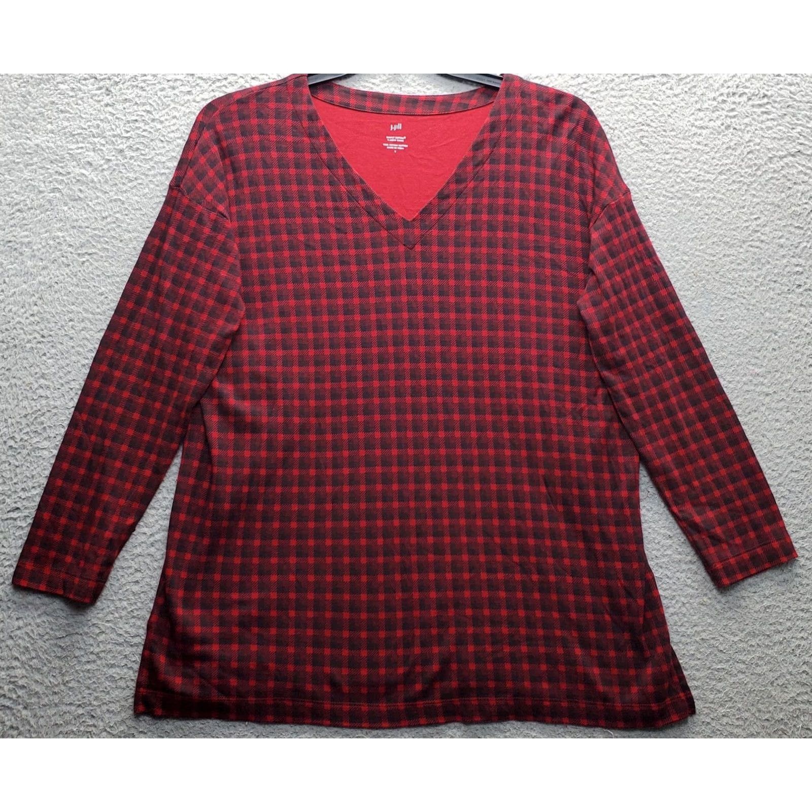 J. Jill J. Jill Tunic Blouse Womens S Plaid Long Sleeve V-Neck Pullover Multicolor Shirt Size S / US 4 / IT 40 - 2 Thumbnail