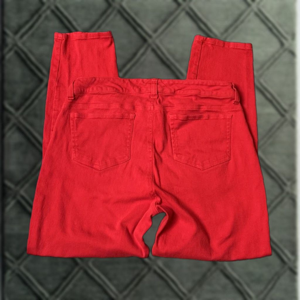 Boston Proper Boston Proper Red Jeans Skinny Cropped 27in Inseam Pants Stretch Pockets Womens 12 Regular Slim Size 34" / US 12 / IT 48 - 1 Thumbnail