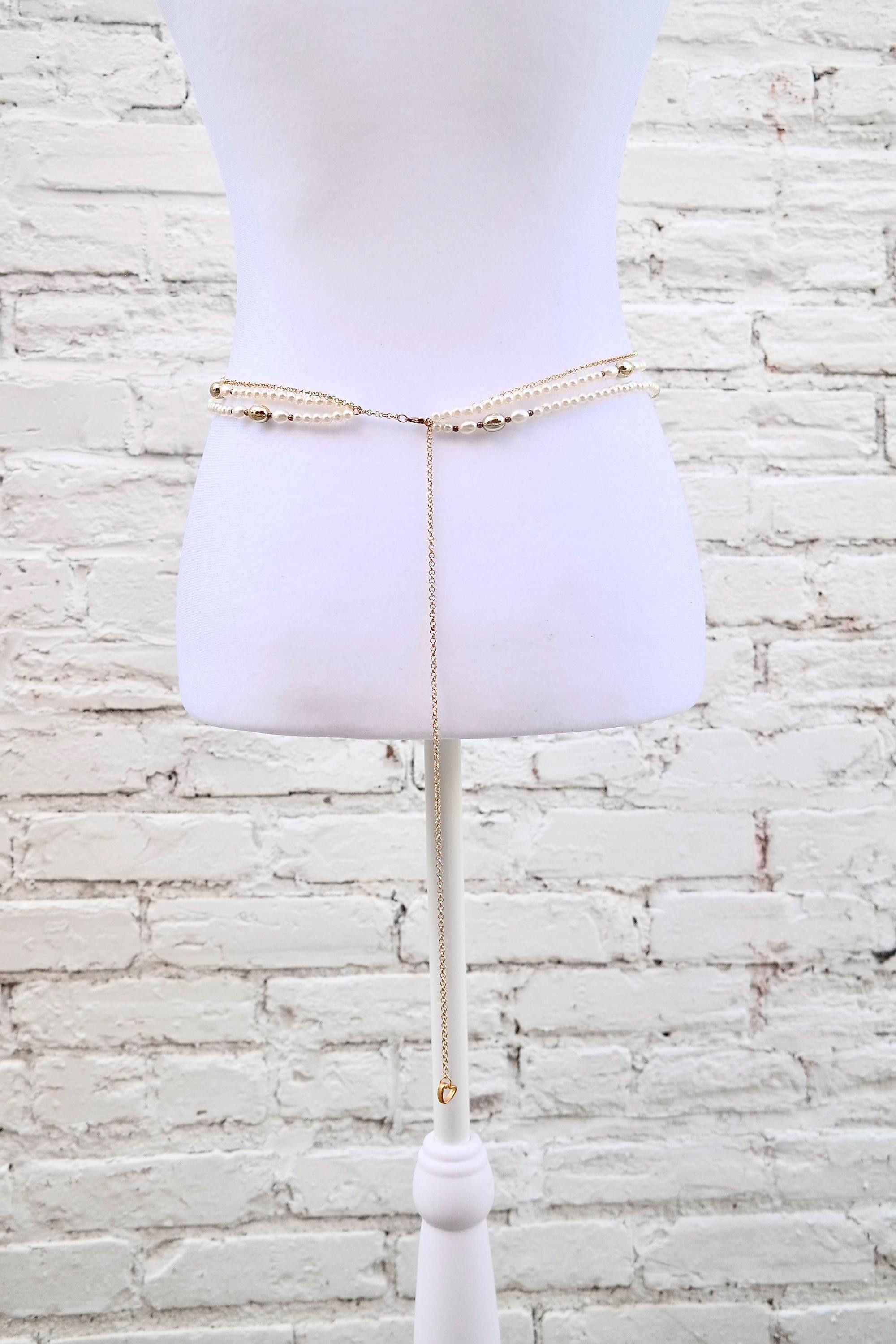Handmade Pearl & Gold Waist Chain Size ONE SIZE - 9 Thumbnail