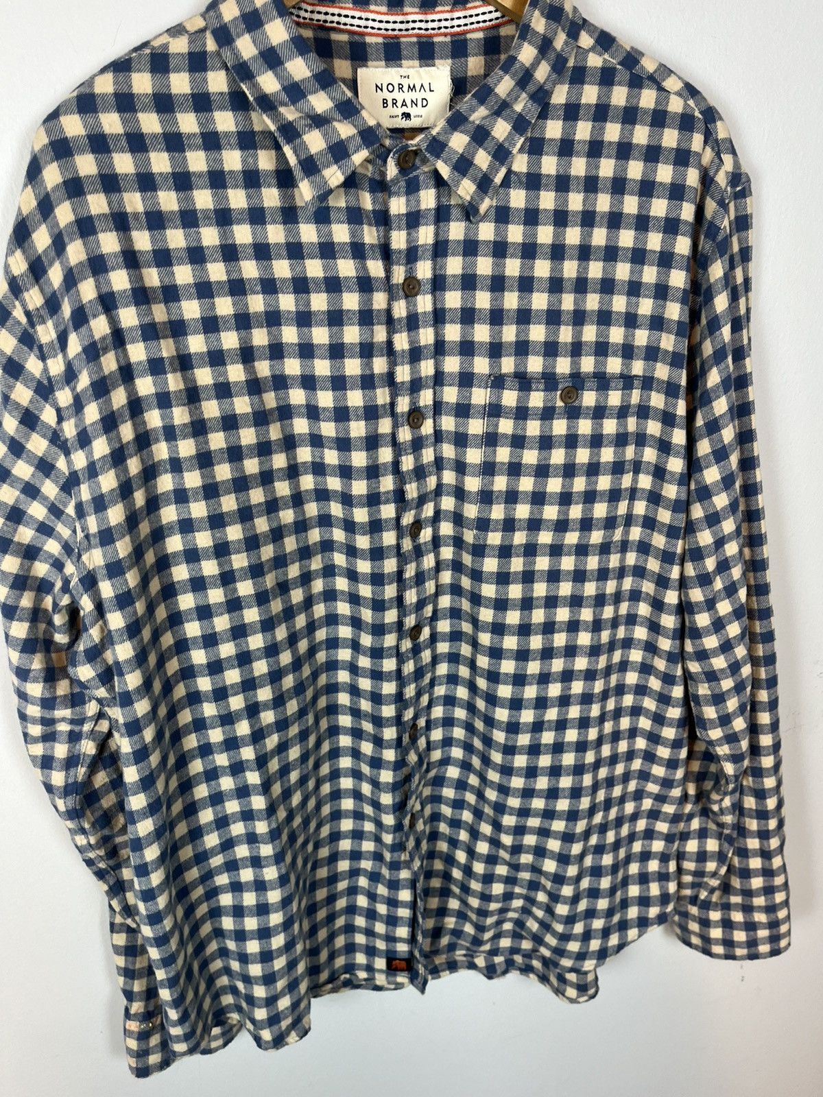 Japanese Brand The Normal Brand blue & cream Flannel Size US L / EU 52-54 / 3 - 5 Thumbnail