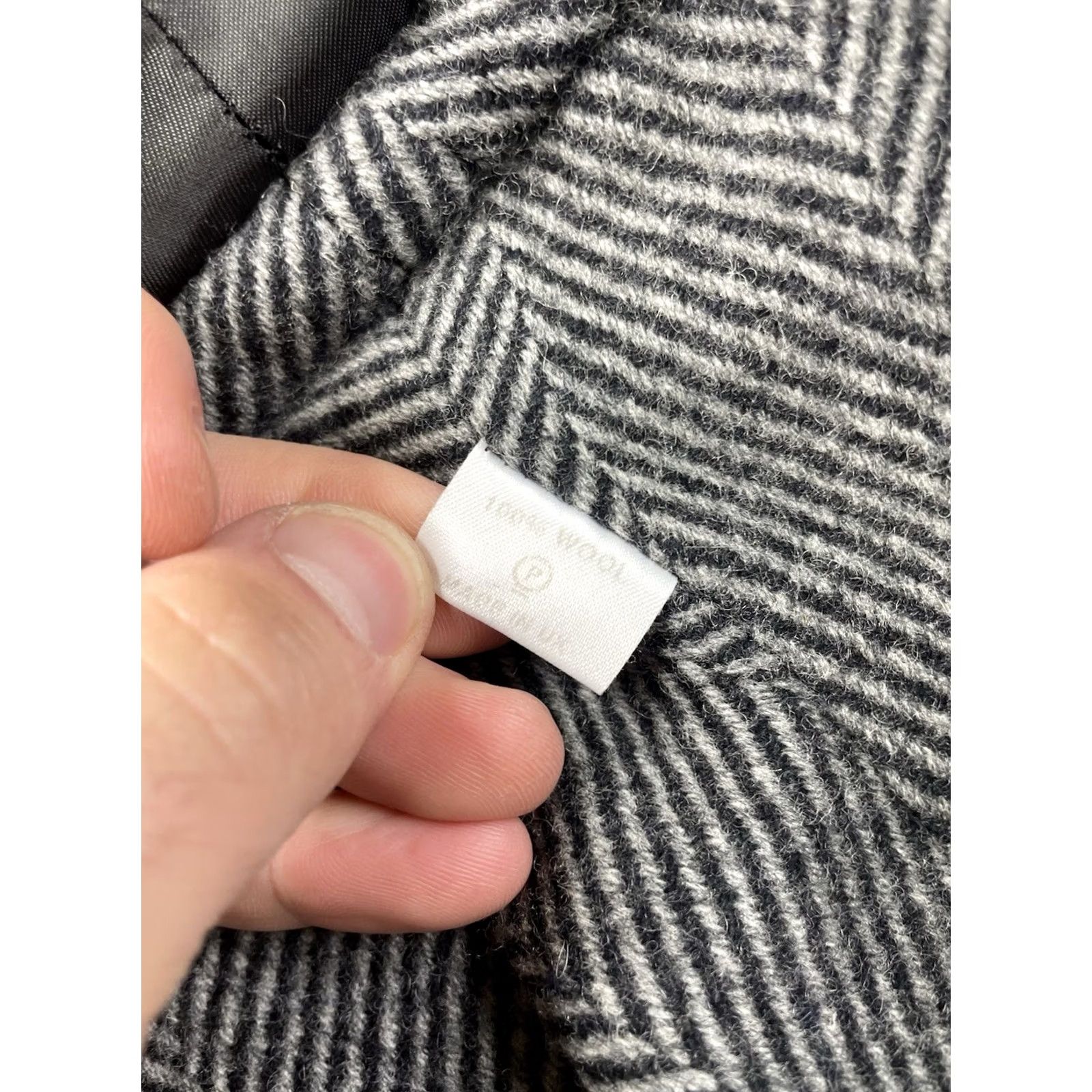 Vintage PREEN by Thornton Bregazzi Coat XS Herringbone Oversize Wrap Tie Dolman Sleeve Gray Wool Women Size XS / US 0-2 / IT 36-38 - 5 Thumbnail