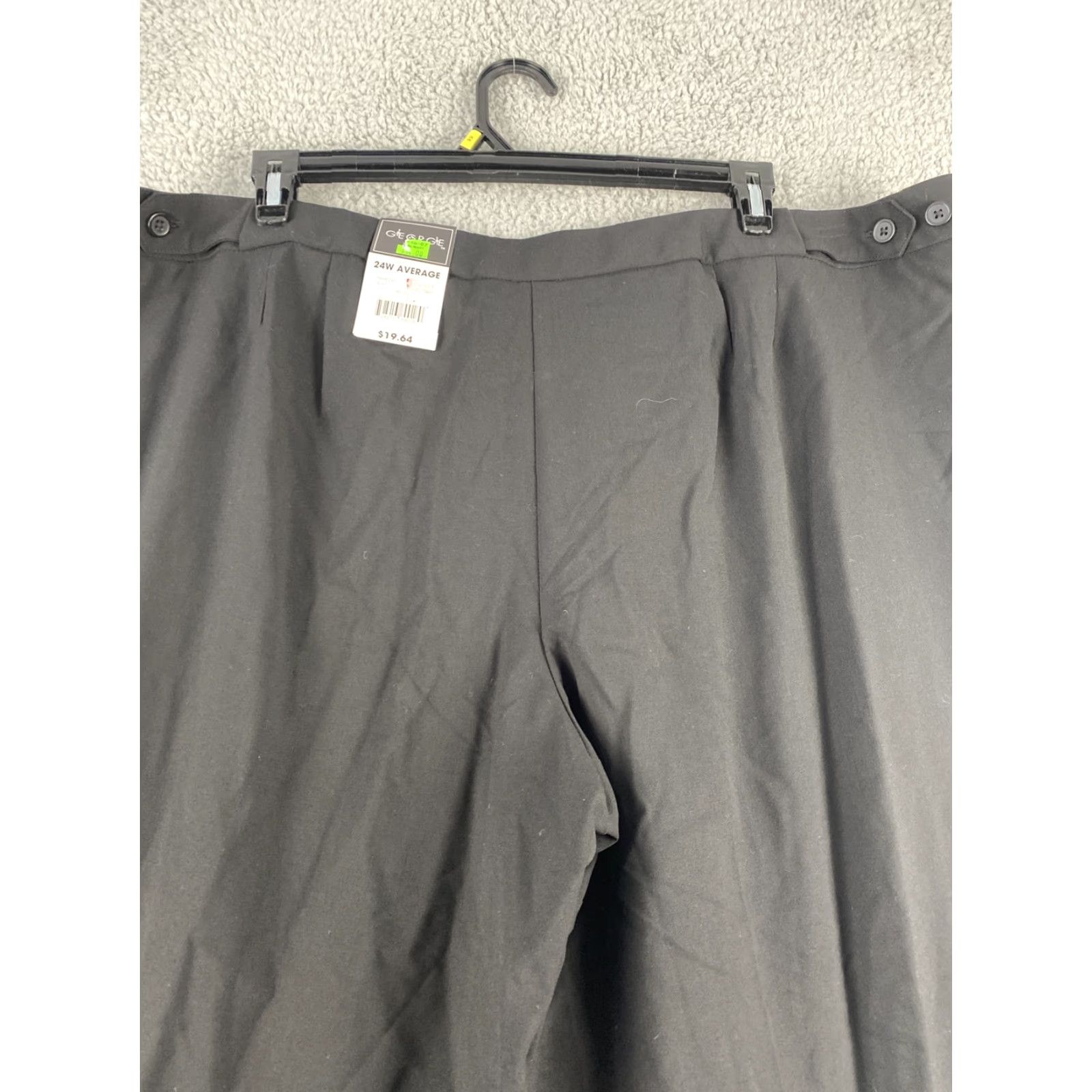 George George Dress Pants Womens Flat Front Size 24W Black 42-18 Dress Pants Womens Flat Front Black 24W George THINK SLIM Pants Size 42" / US 20 - 7 Thumbnail