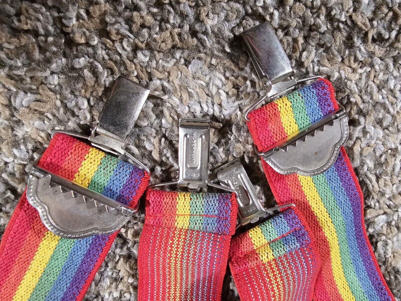 Designer Vintage Phillips Schnapps Rainbow Suspenders West Germany Size ONE SIZE - 4 Thumbnail