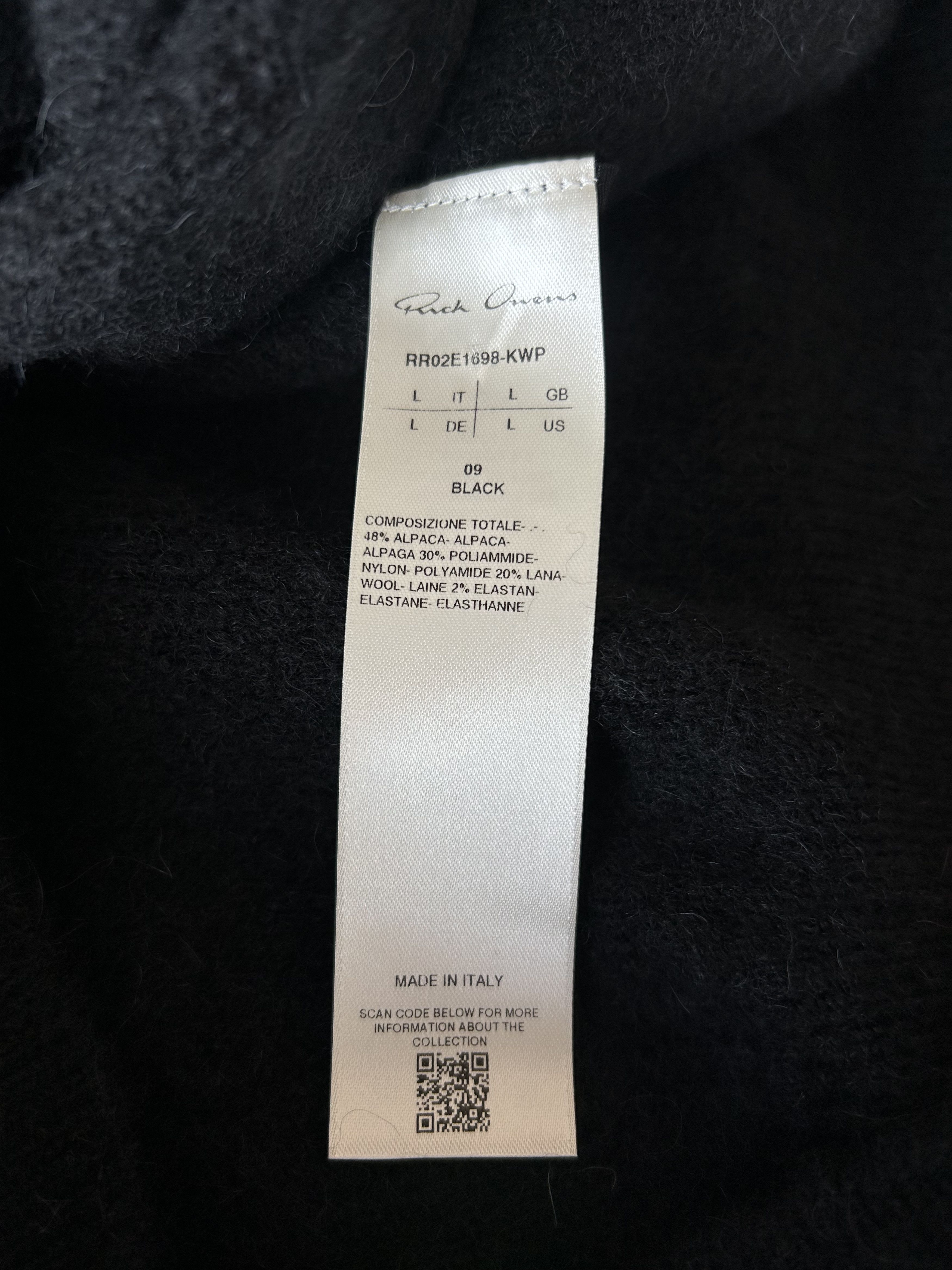 Rick Owens Rick Owens Black Hun Knitted Hoodie Size US L / EU 52-54 / 3 - 3 Thumbnail