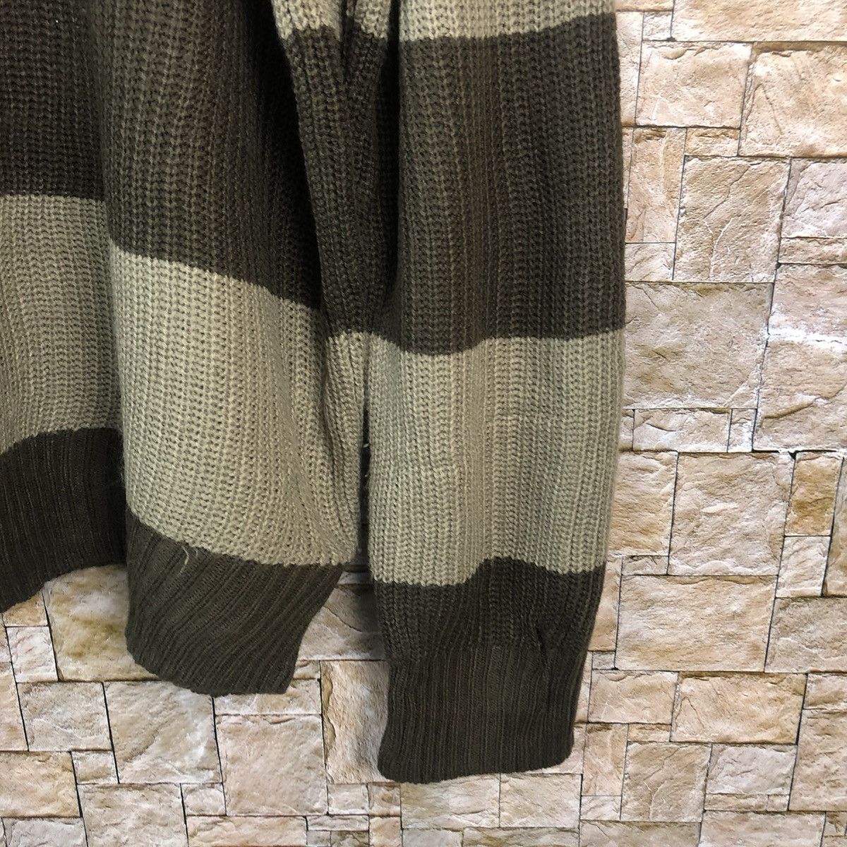 Japanese Brand × Solid and Striped World Smack Basic Stripe prison Brown Sweatshirt #A760 Size US L / EU 52-54 / 3 - 8 Thumbnail