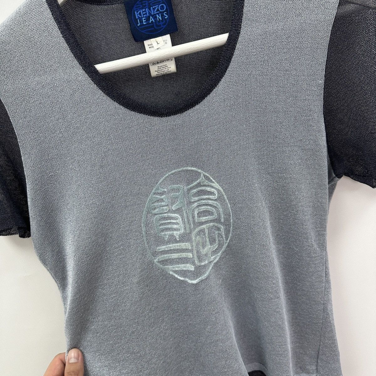 Kenzo Vintage 90s Kenzo Jeans Viscose big logo tee velour y2k hype Size L / US 10 / IT 46 - 4 Thumbnail