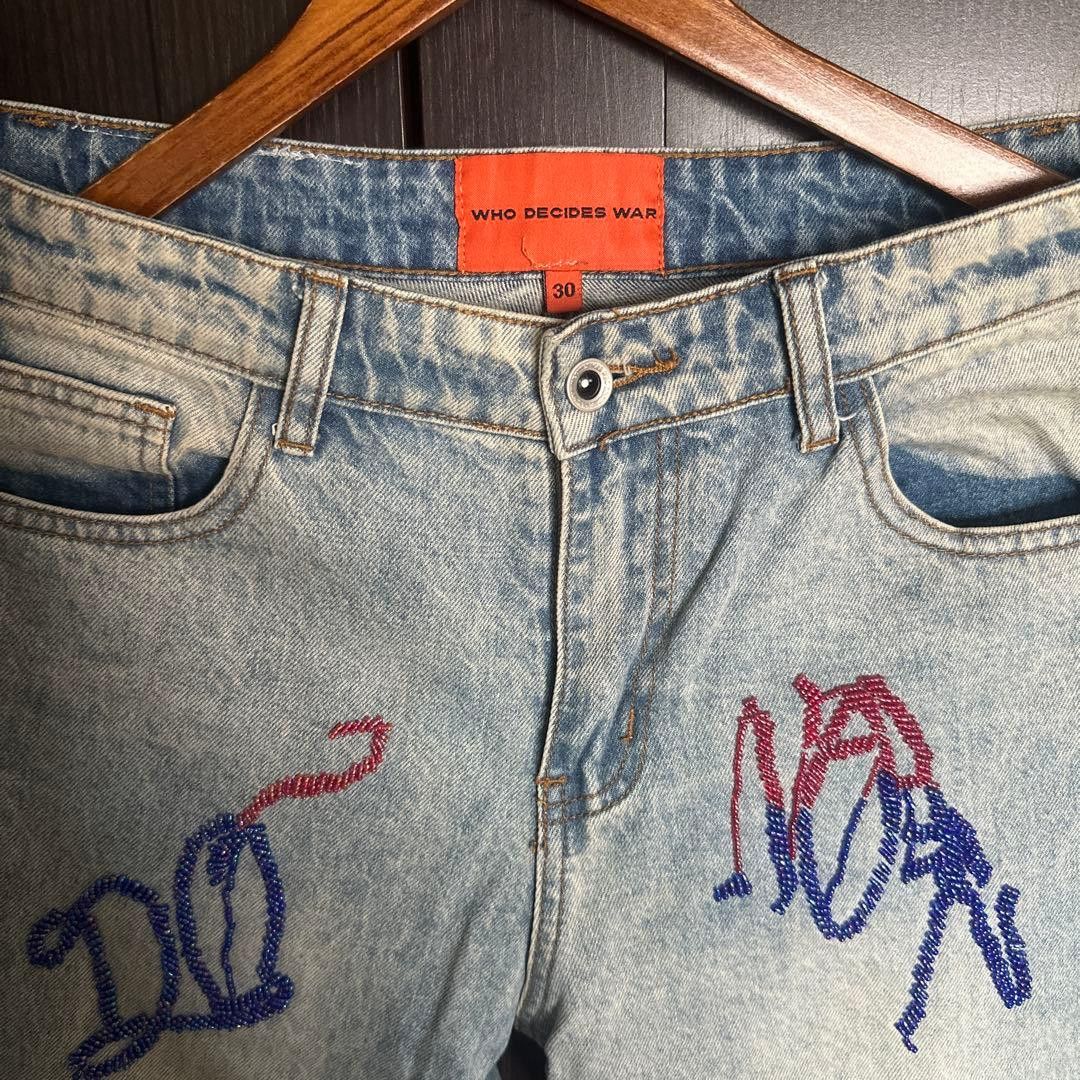 Who Decides War WHO DECIDES WAR Embroidered Denim Pants Blue 30 Size US 30 / EU 46 - 2 Thumbnail