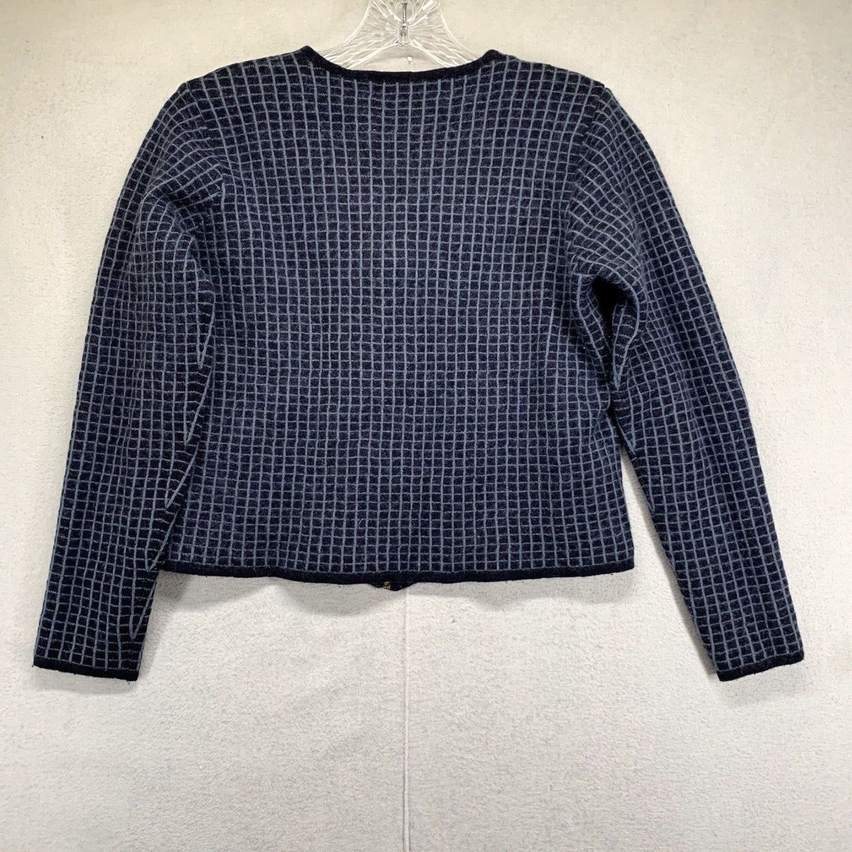 Vintage VINTAGE Amanda Smith Sweater Full Zip Jumper Argyle Blue Squares 80s 90s Preppy Slim XS Womens Dress Knit Wool-Acrylic Size XS / US 0-2 / IT 36-38 - 3 Thumbnail