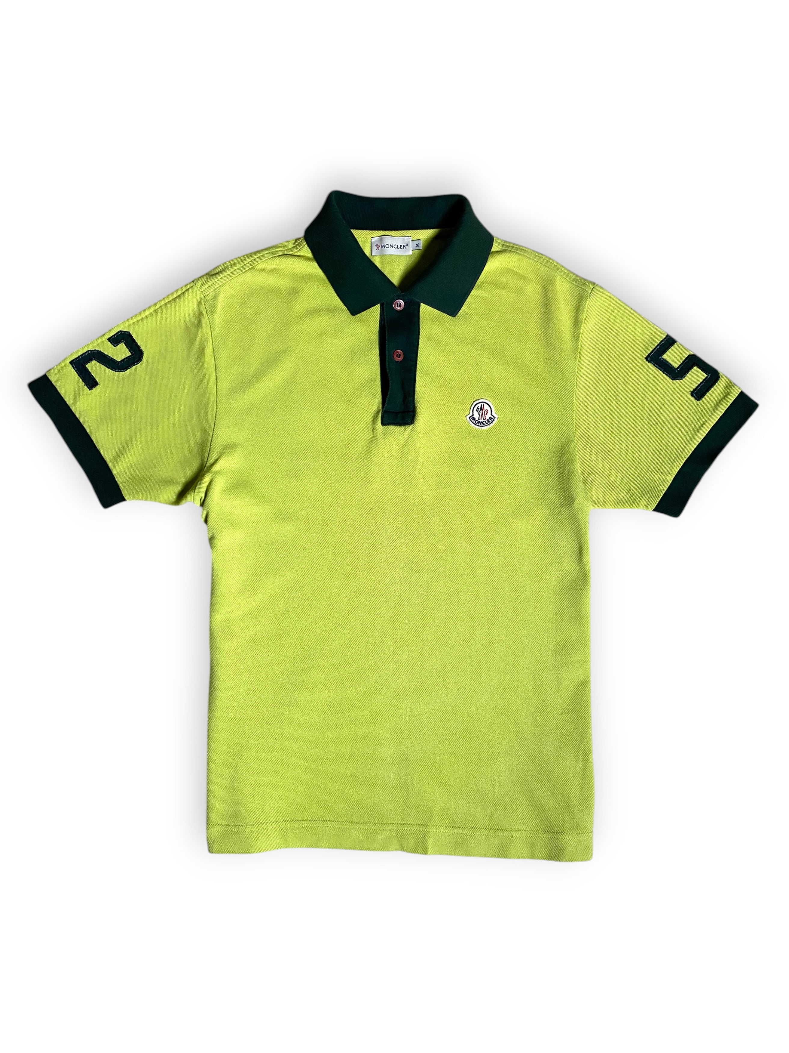 Moncler Moncler Polo Shirt Lime Green 52 Big Logo Patch Tee T-Shirt Size US M / EU 48-50 / 2 - 1 Thumbnail