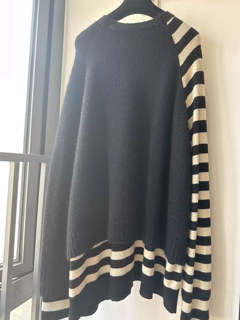 Haider Ackermann Haider Ackermann Gold wire black and white striped sweater Size XS / US 0-2 / IT 36-38 - 2 Thumbnail
