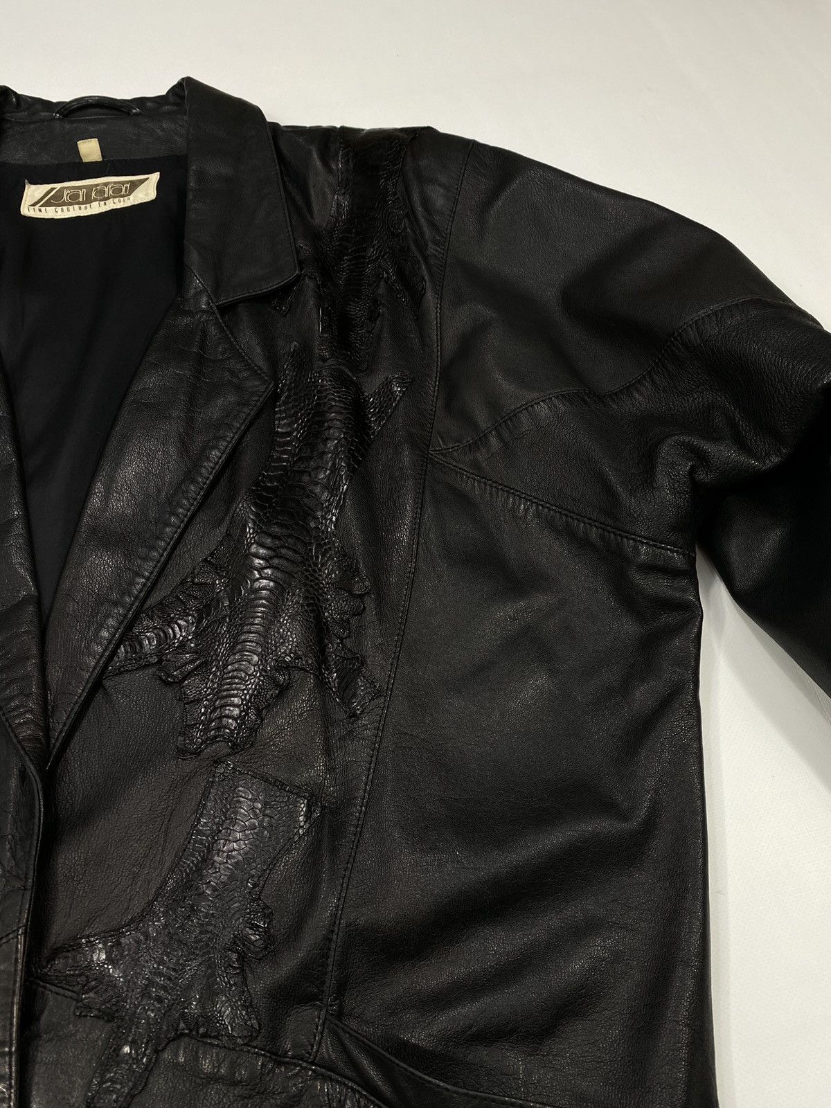 Vintage LASTDROP🔥 Vintage 80s 90s Oversized Leather Crocodile Jacket Size XXL / US 16-18 / IT 52-54 - 25 Thumbnail