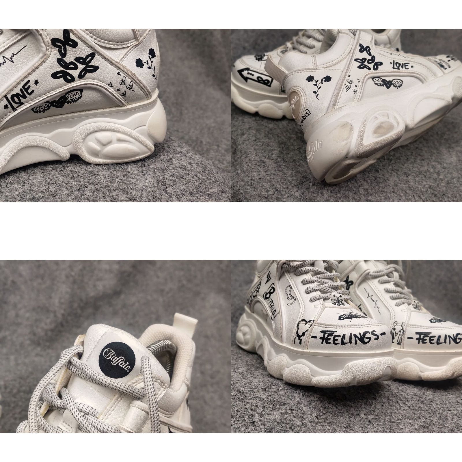 Buffalo London Buffalo Superge White Sneakers Women's 37 US 6.5 90s London Paint Logo Low Top Casual Activewear Running Size US 7 / IT 37 - 10 Thumbnail