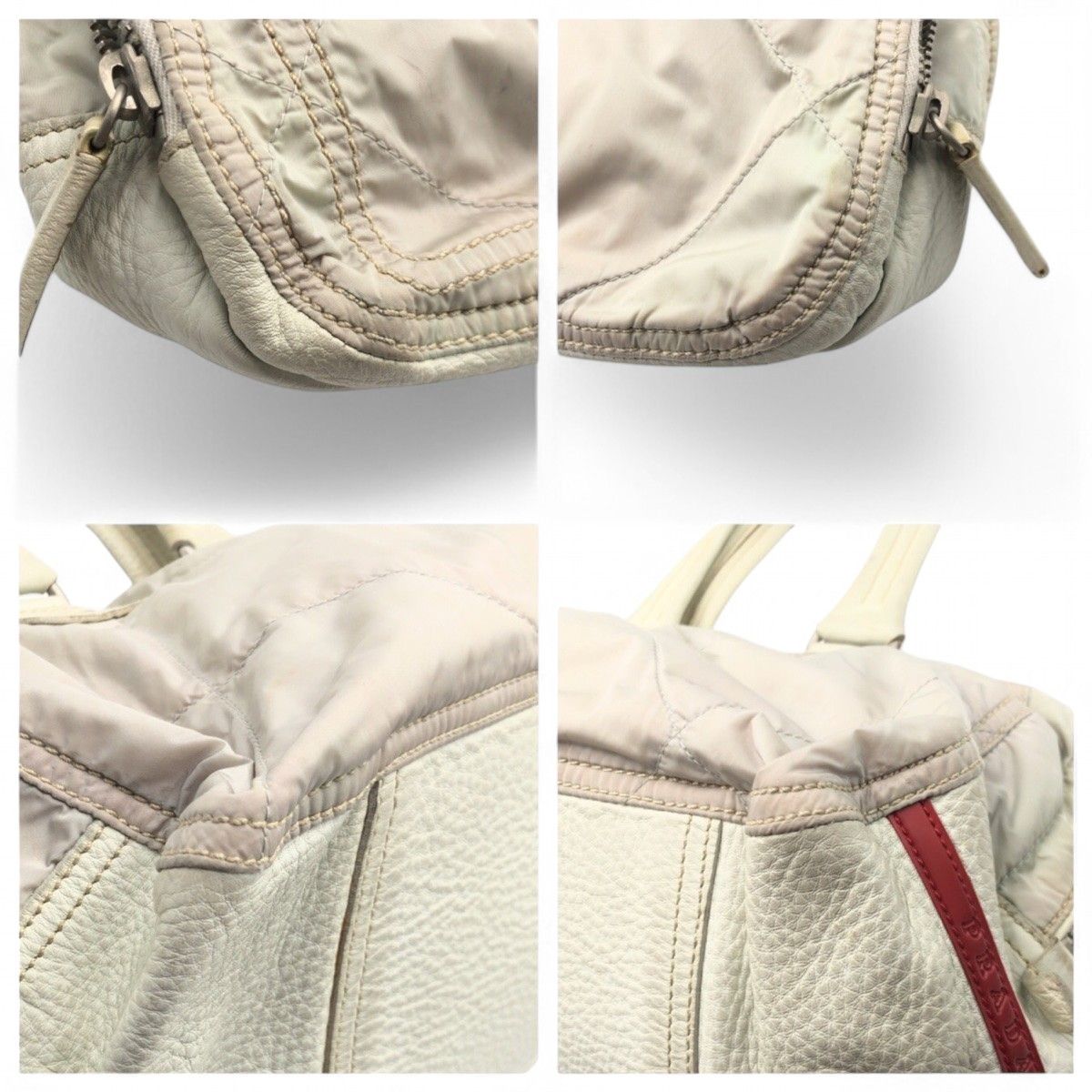 Prada Prada - Berlin Handbag Sport Linea Rossa Multi Pocket White Size ONE SIZE - 6 Thumbnail