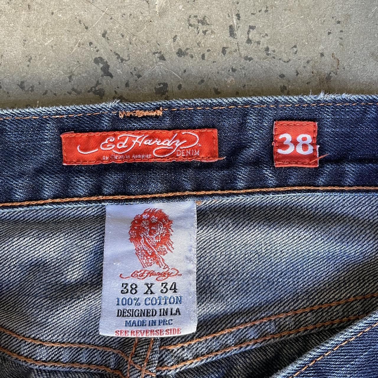 Ed Hardy × Vintage y2k Ed Hardy Embroidered Jeans Skull Eagle Size US 38 / EU 54 - 6 Thumbnail