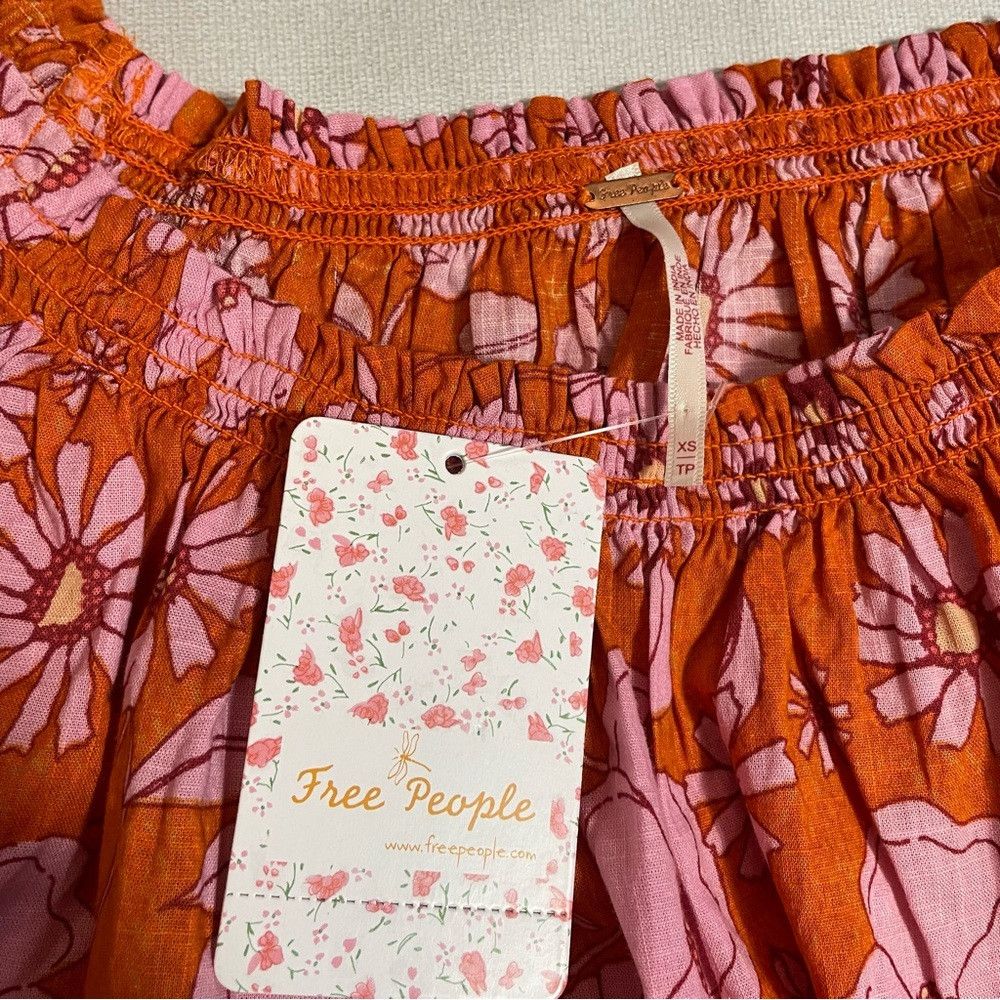 Free People NWT New $98 Free People Miss Daisy Printed Cotton Top Size Size XS / US 0-2 / IT 36-38 - 6 Thumbnail