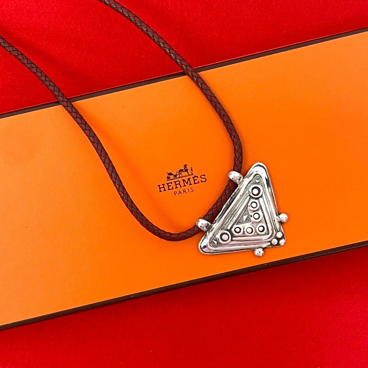 Hermes Hermes Hermes Touareg Silver 925 Leather Necklace Leather Necklace DUTY FREE for USA Size ONE SIZE - 1 Thumbnail