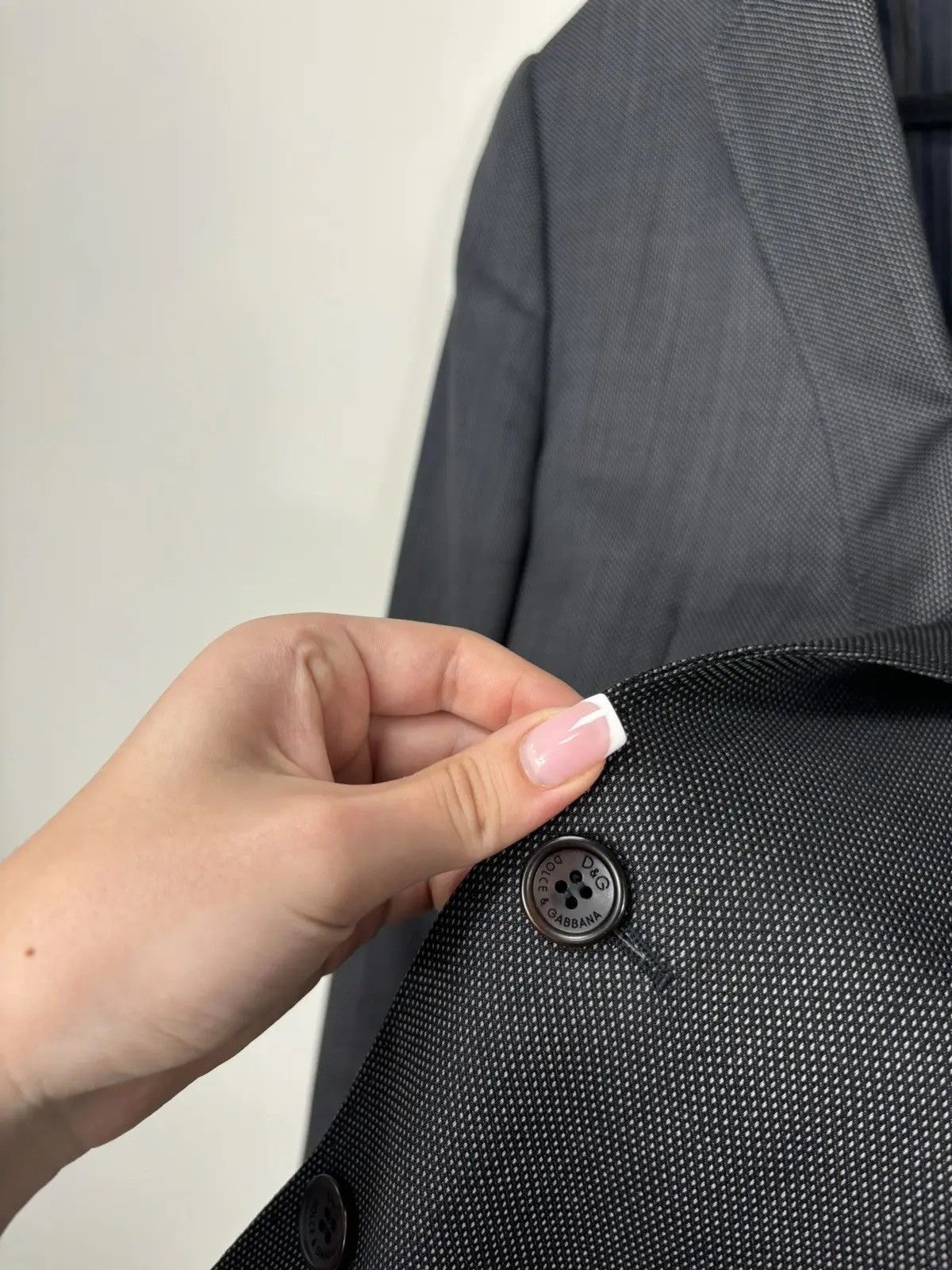 Dolce & Gabbana × Vintage Vintage Dolce & Gabbana Birdseye Pattern Wool Blazer Jacket Size 42R - 6 Thumbnail