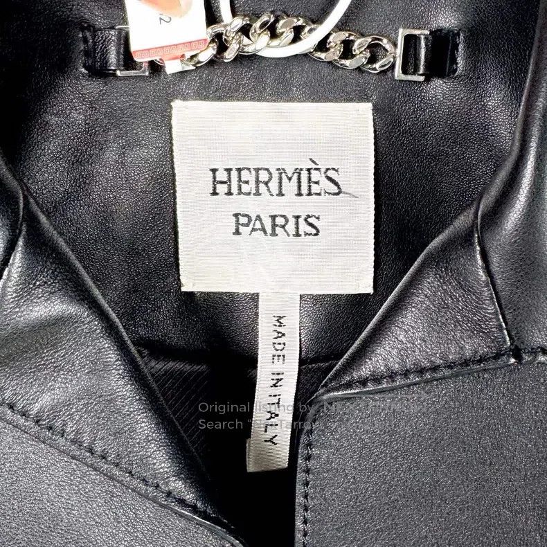 Hermes Hermes Solid Color Zipper Leather Jacket Size XXS / US 00 / IT 34 - 3 Thumbnail