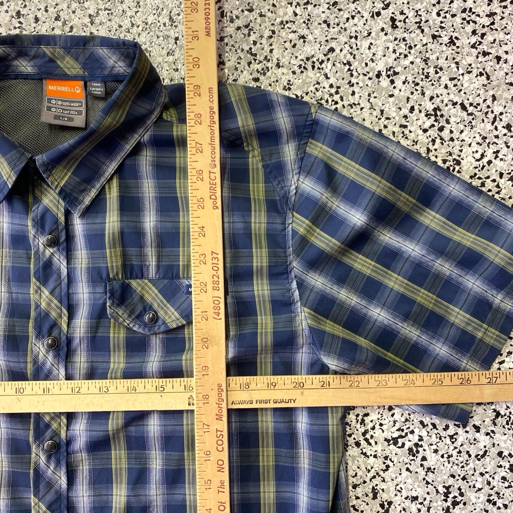 Merrell VINTAGE Merrell Mens Button Up Shirt Large Green Plaid Pearl Snap Short Sleeve Pocket Size US L / EU 52-54 / 3 - 2 Thumbnail