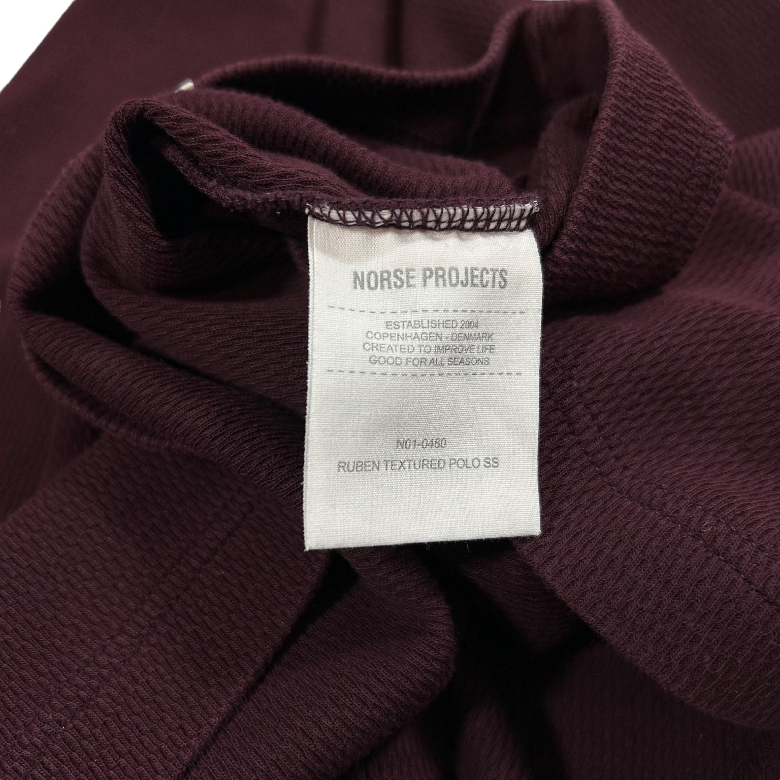 Norse Projects Norse Projects Textured Ruben Burgundy Red Polo Shirt XL Size US XL / EU 56 / 4 - 5 Thumbnail