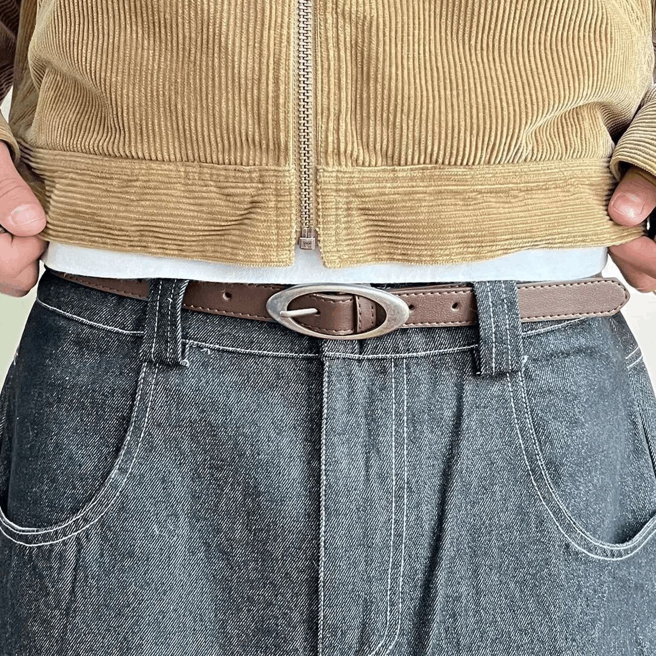 Other vintage brown American Western simple designer oval belt Size ONE SIZE - 4 Thumbnail