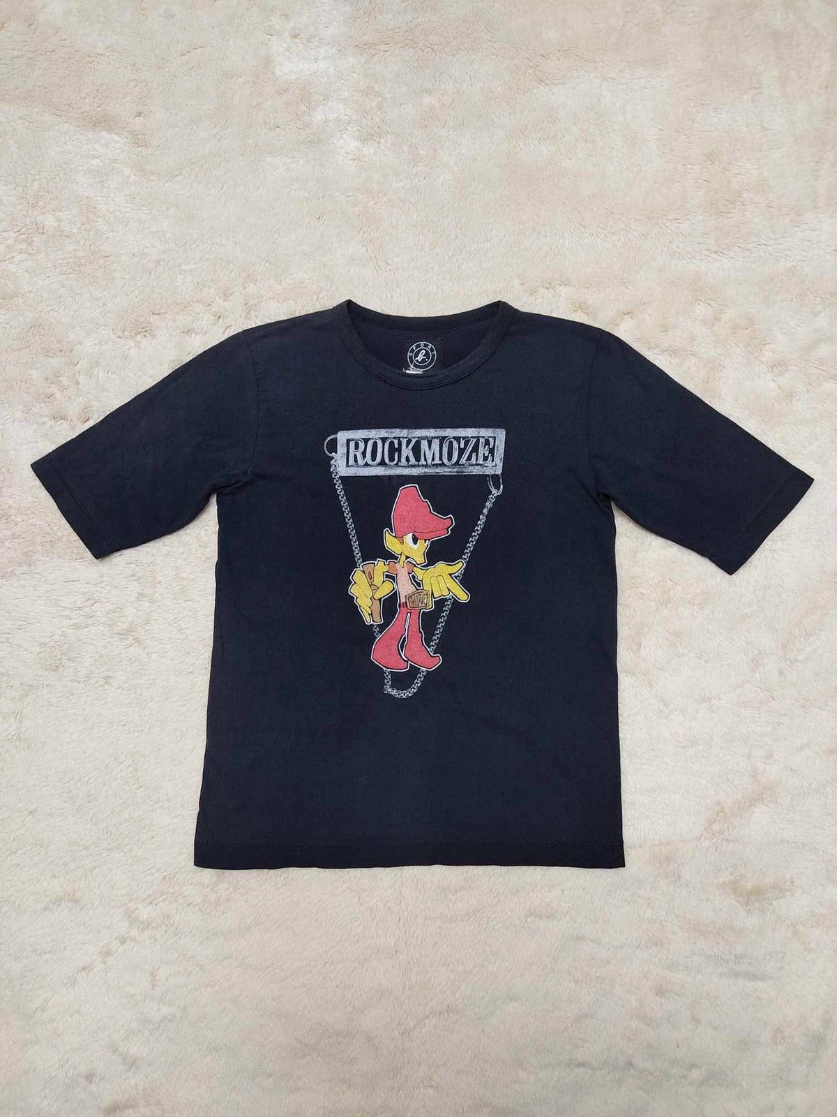 Japanese Brand × agnes b. VINTAGE RARE Agnes B Sport Rockmoze Black Faded T-Shirt Size S / US 4 / IT 40 - 1 Thumbnail
